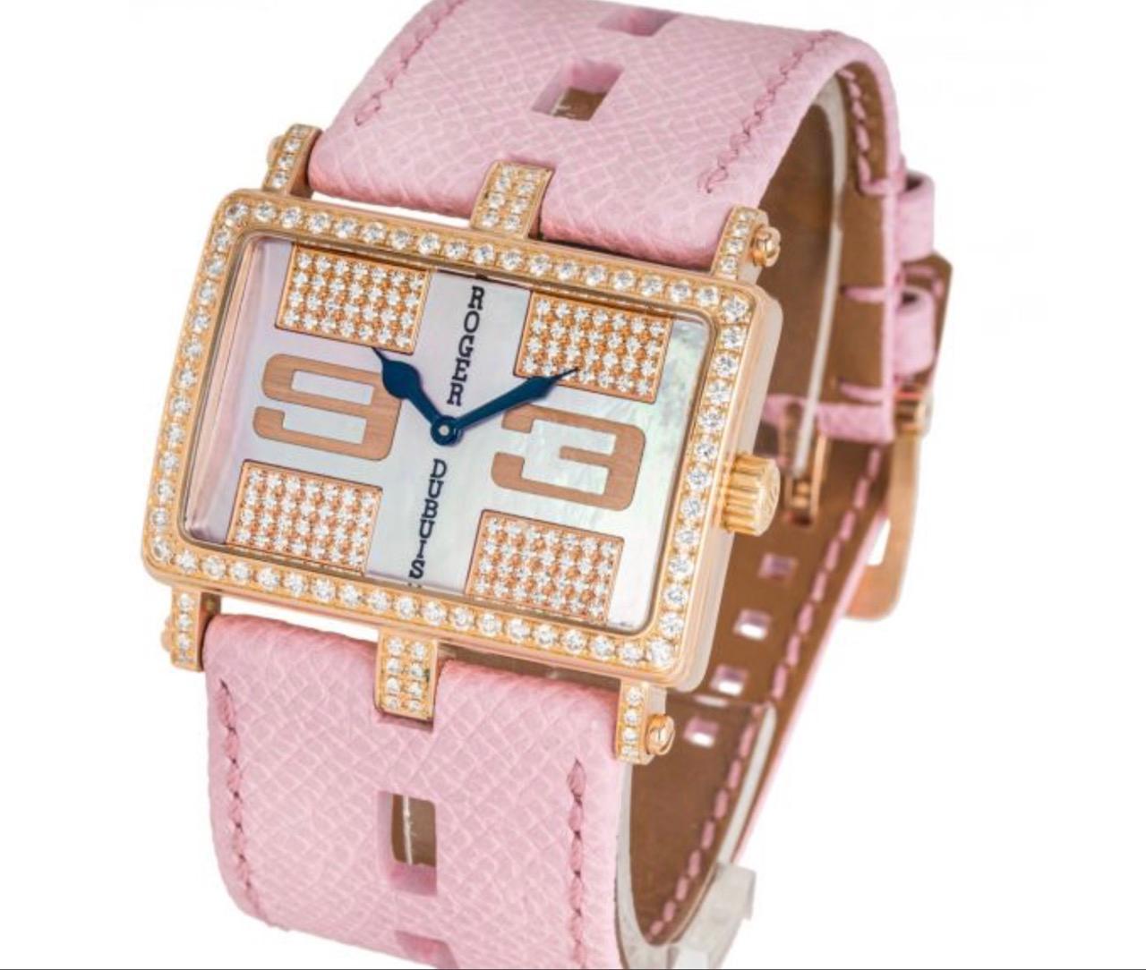 Round Cut Roger Debuis Too Much Rose Gold Diamond Set Watch