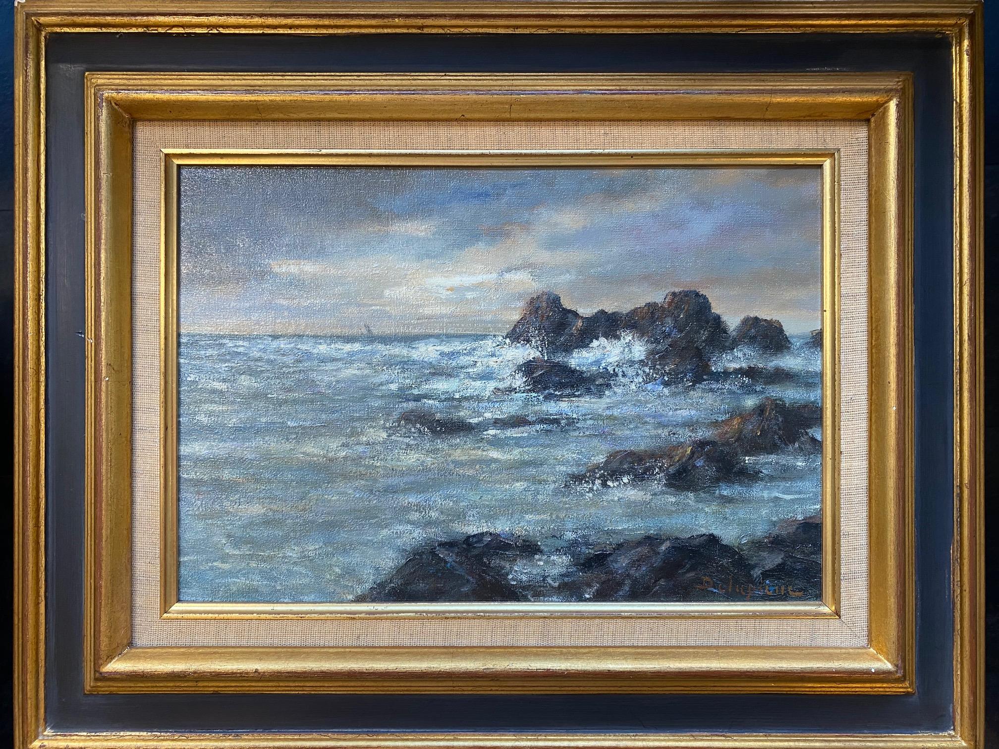 End of storm in Corsica von Roger Delapierre - Öl auf Leinwand 24x35 cm (Realismus), Painting, von roger delapierre 