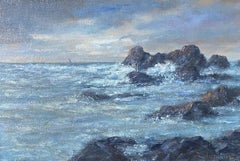 End of storm in Corsica von Roger Delapierre - Öl auf Leinwand 24x35 cm