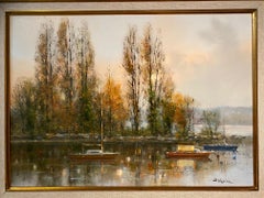 « Créux de Genthod » de Roger Delapierre - Huile sur toile 33x46 cm