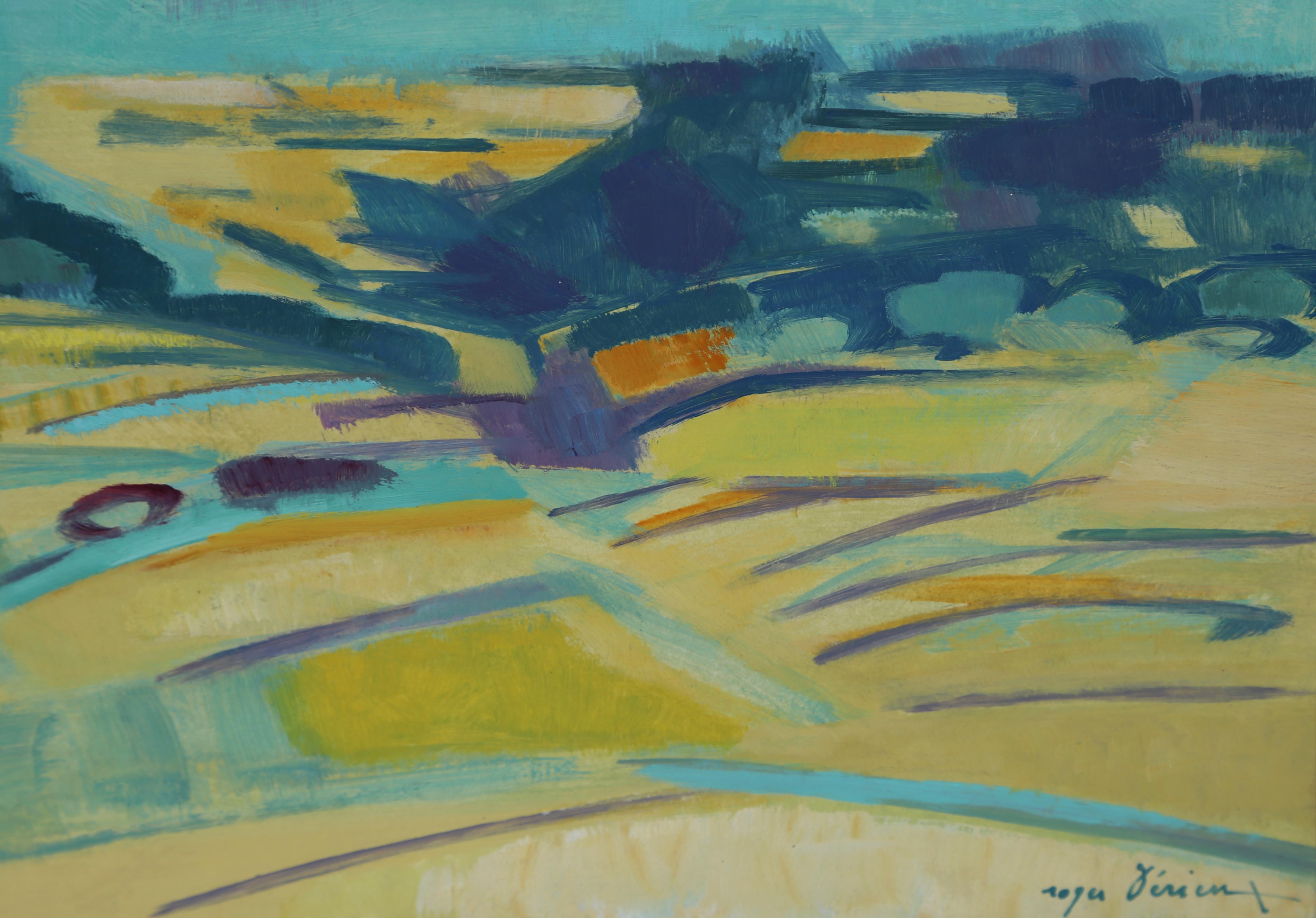 Paesaggio francese astratto di Roger Derieux c1955 in vendita 1