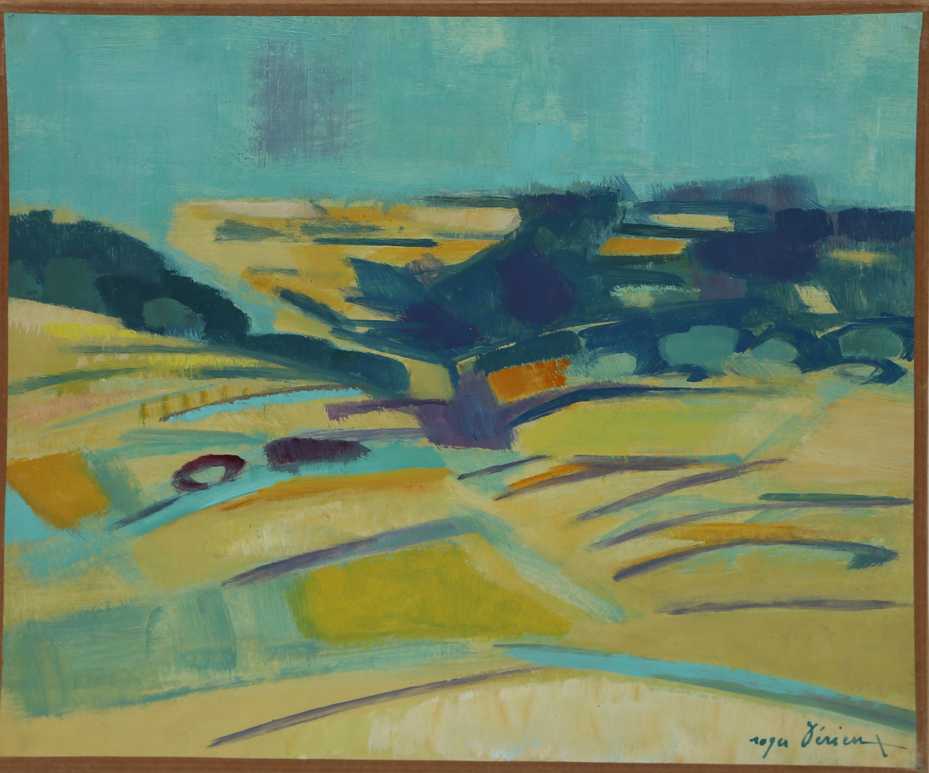 Abstracted French Landscape by Roger Derieux c1955