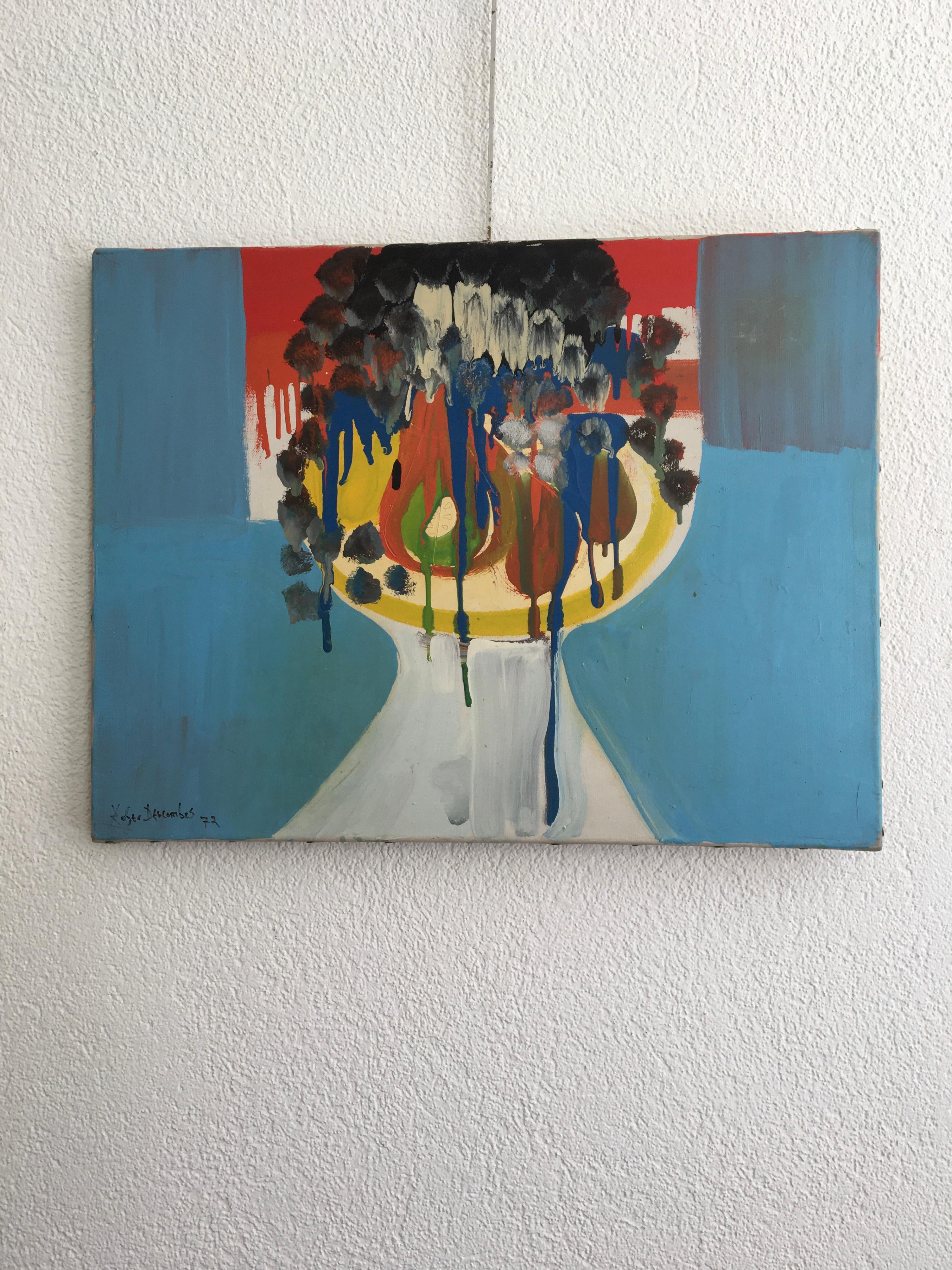 Abstrakter Becher – Painting von Roger Descombes