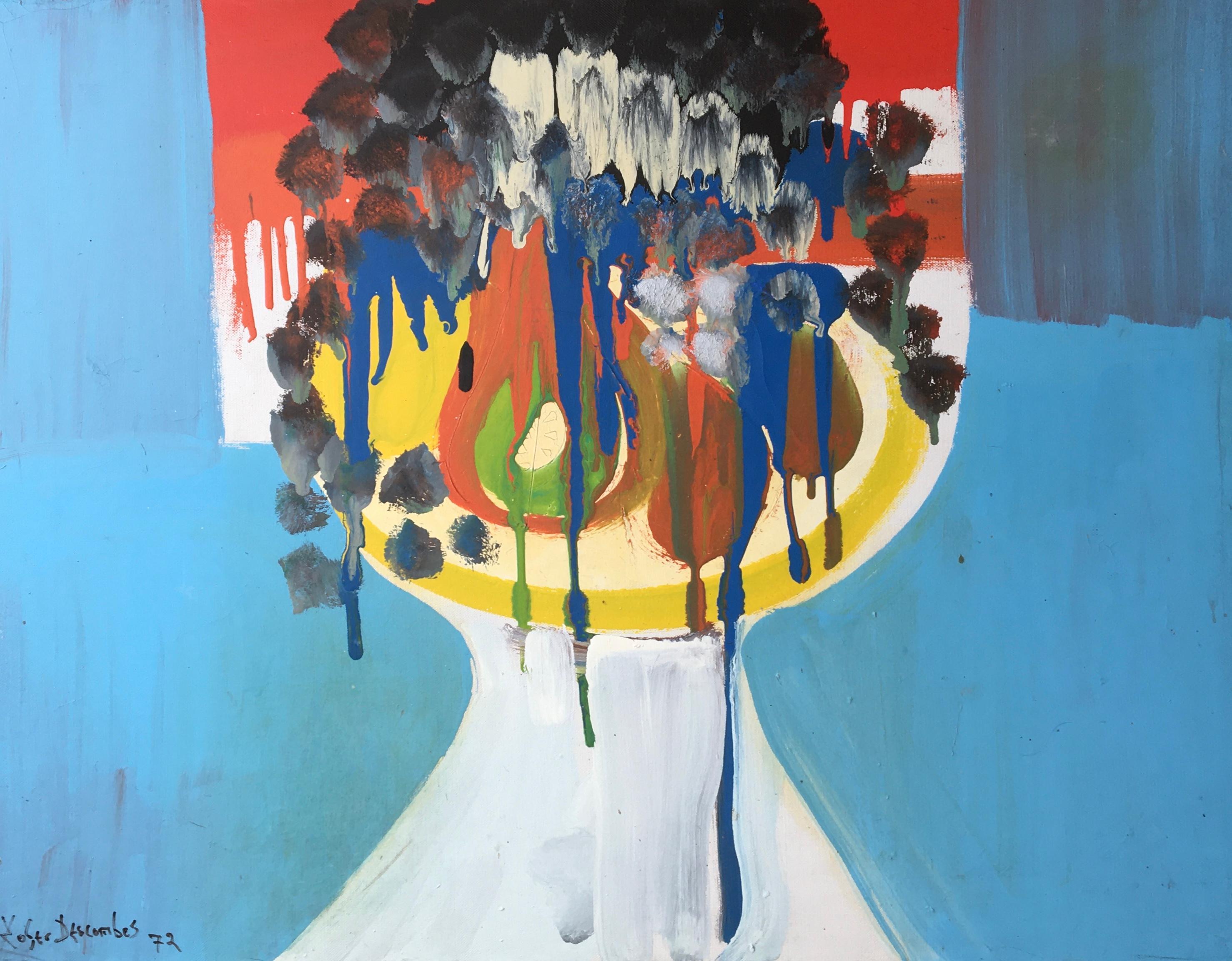 Roger Descombes Abstract Painting – Abstrakter Becher