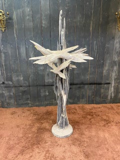 Roger Desserprit '1923-1985' Scultura in legno e gesso, circa 1960