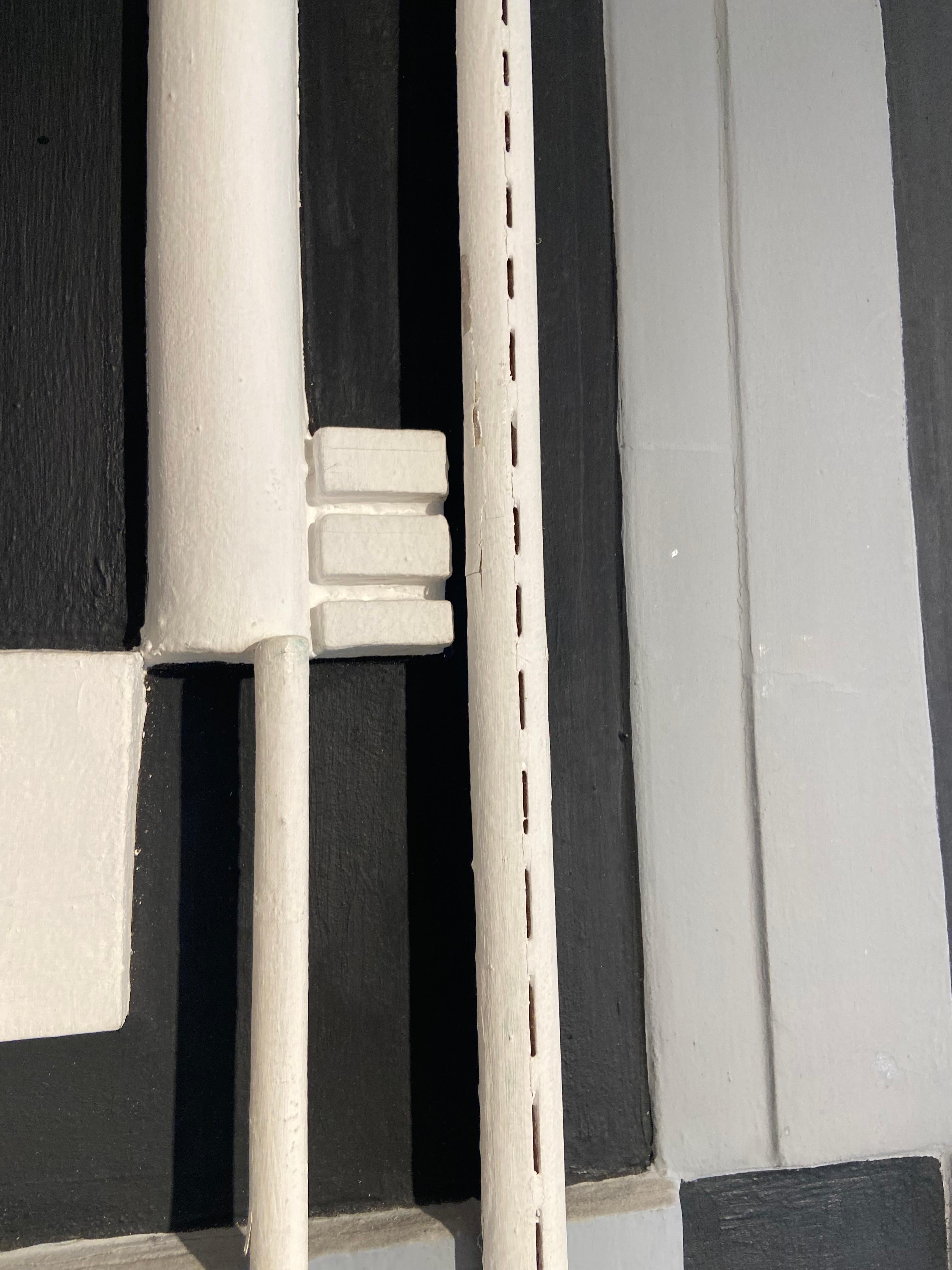 Acrylic Roger Desserprit Low Relief Painting, Signed, France, circa 1980 For Sale