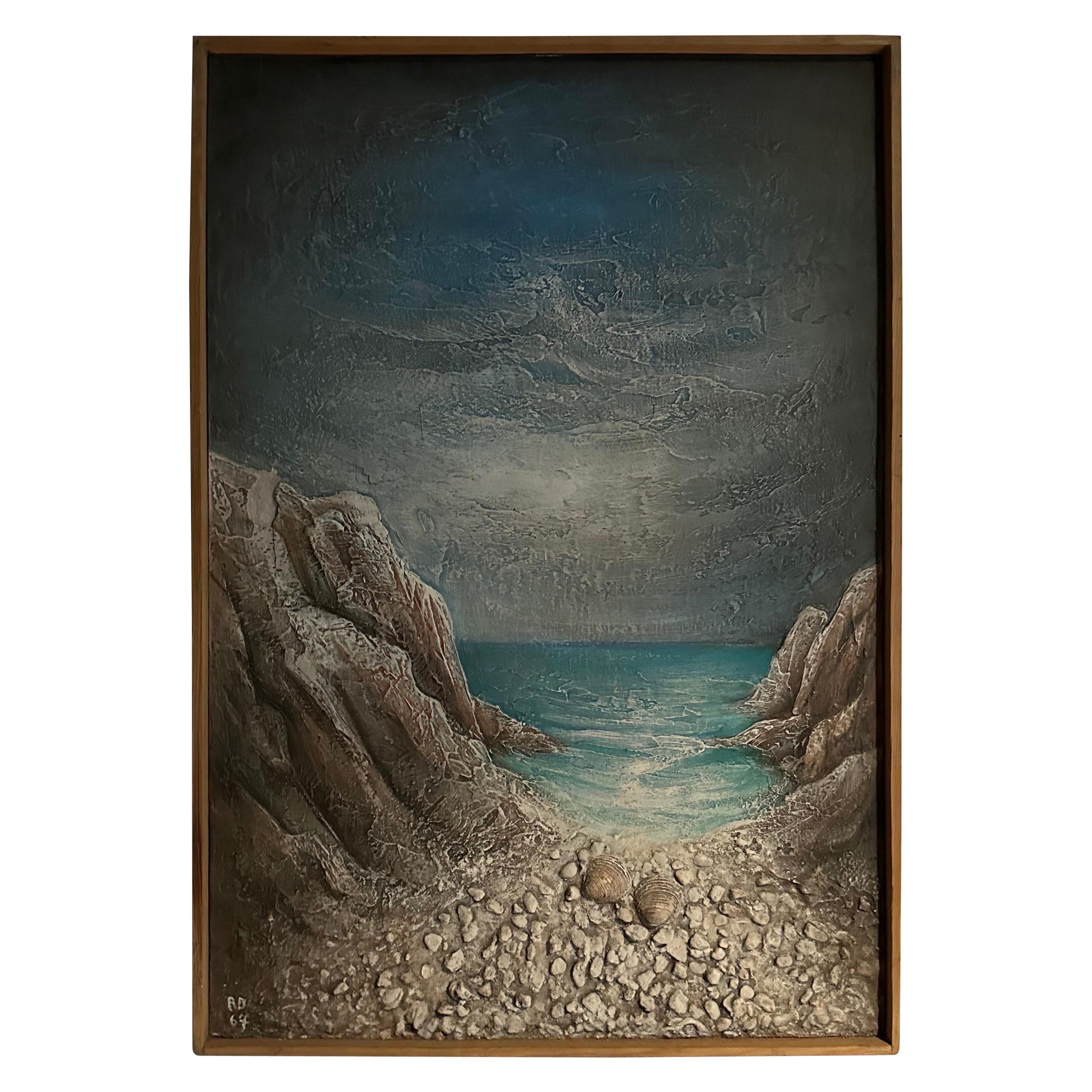 Peinture de Roger Desserprit sur plâtre en vente