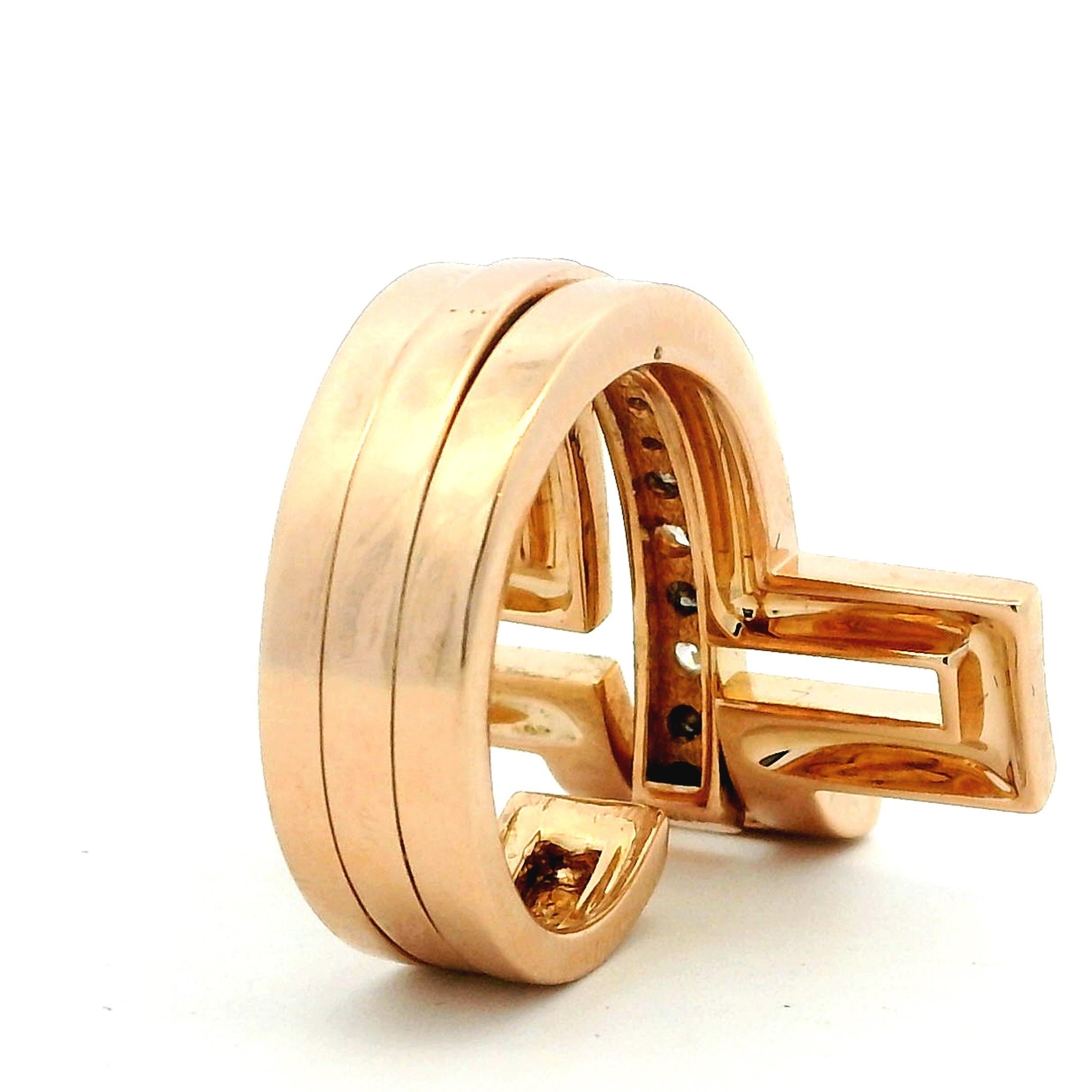 Anello a fascia con diamanti architettonici in oro rosa 18K di Roger Dubuis, 0,85 carati, misura 7,5 in vendita 2