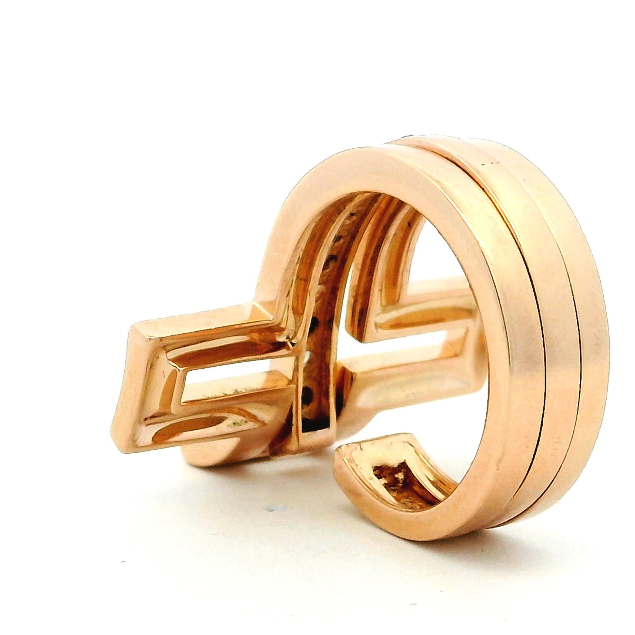 Anello a fascia con diamanti architettonici in oro rosa 18K di Roger Dubuis, 0,85 carati, misura 7,5 in vendita 3