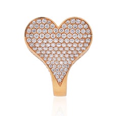 Roger Dubuis 18 Karat Rose Gold Curved Heart 4.21 Carat Ring