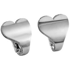 Roger Dubuis 18 Karat White Gold Diamond Heart Earrings