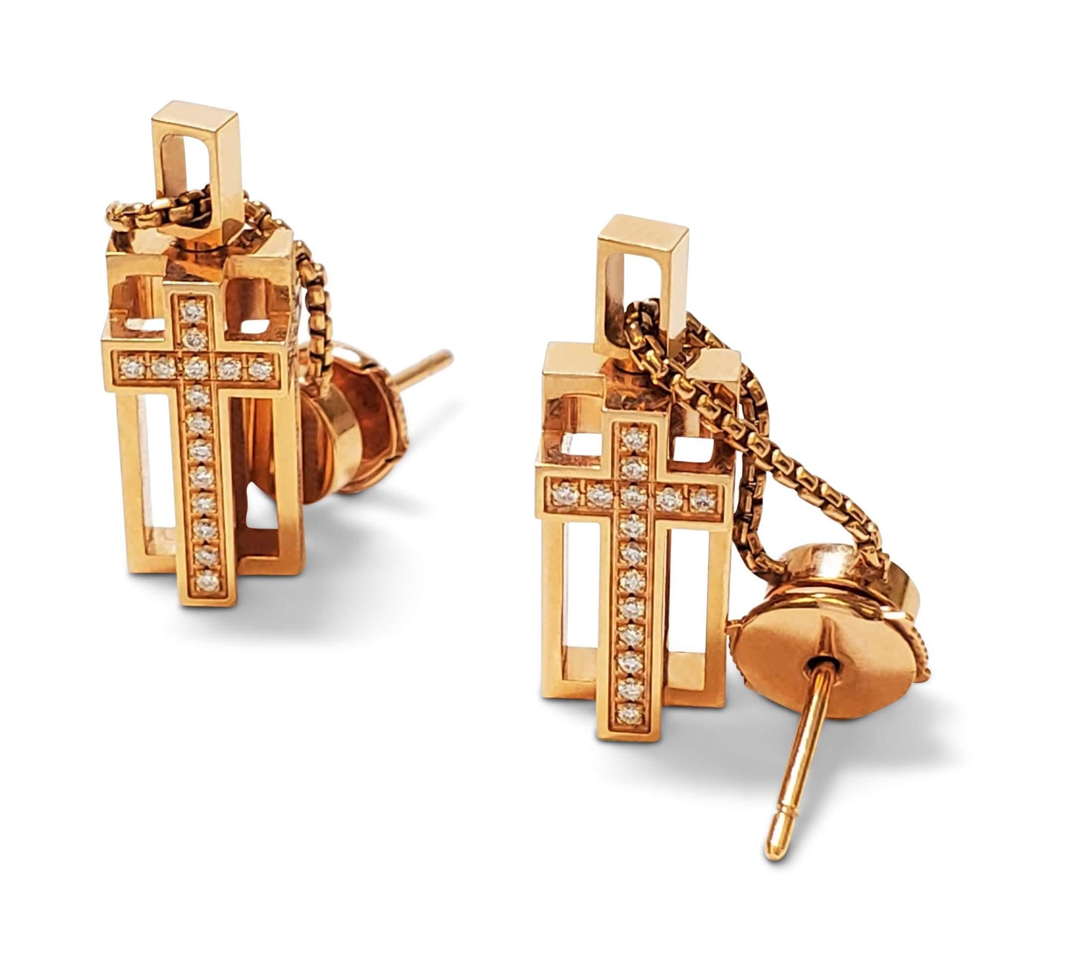 Roger Dubuis 'Follow Me' Gold and Diamond Earrings In Excellent Condition In New York, NY