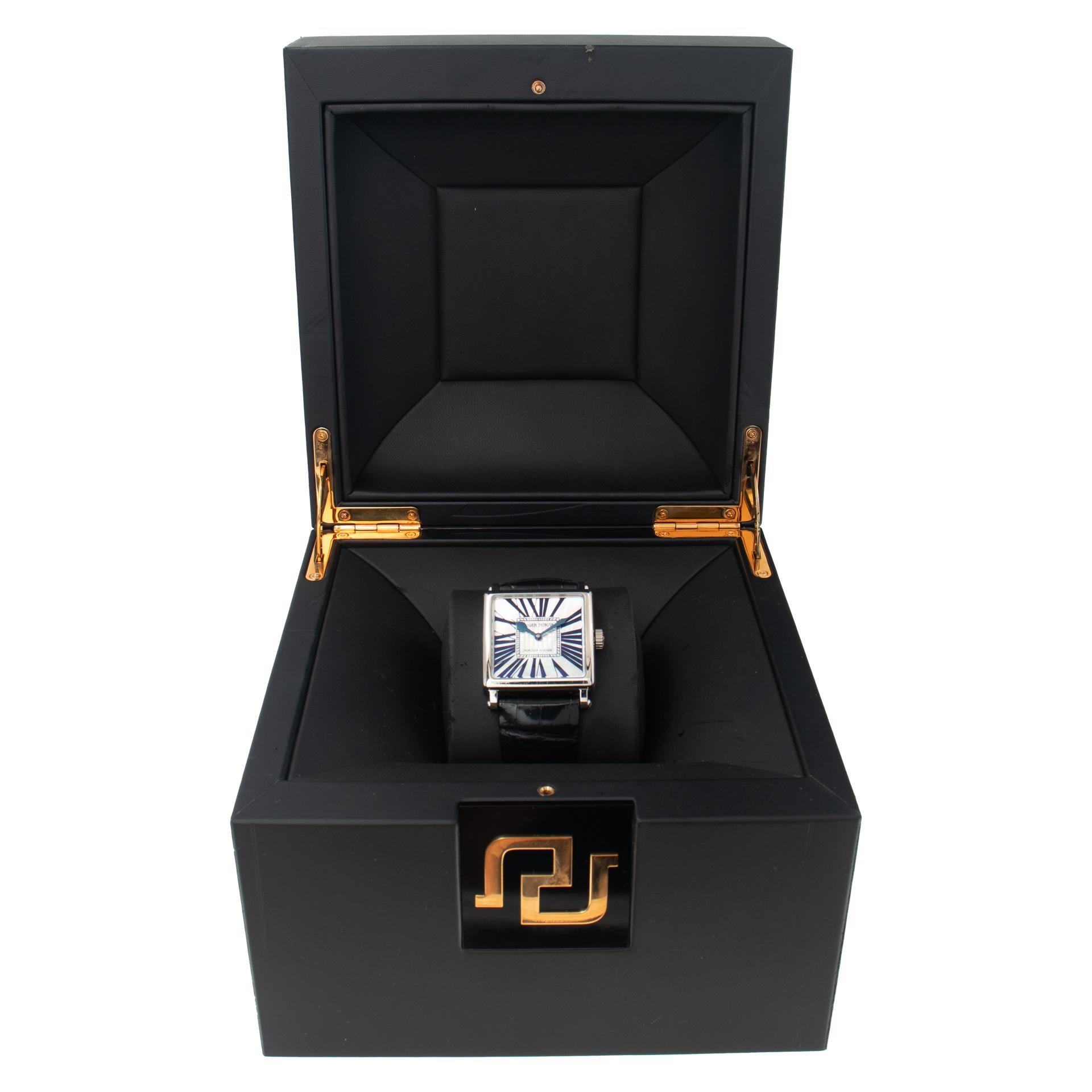 Roger Dubuis Golden Square 18k white gold watch Ref DBGS0322 For Sale 2