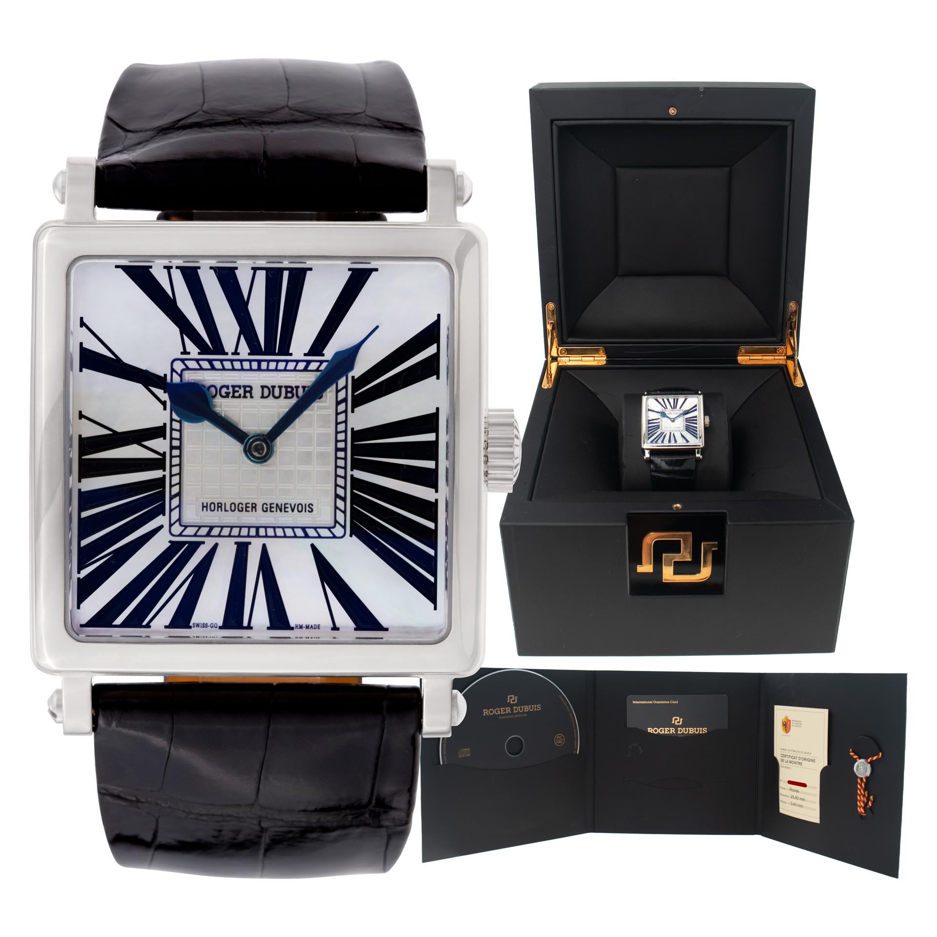 Men's Roger Dubuis Golden Square 18k white gold watch Ref DBGS0322 For Sale