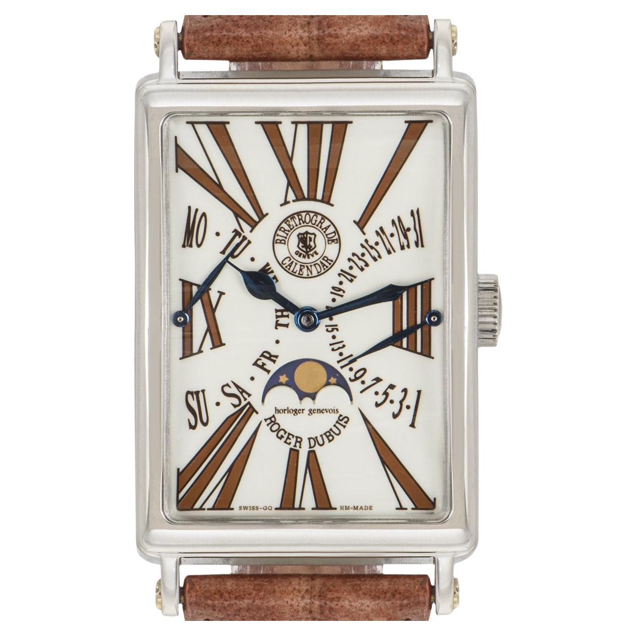 Roger Dubuis Limited Edition Bi-Retrograde Calendar White Gold Watch For Sale