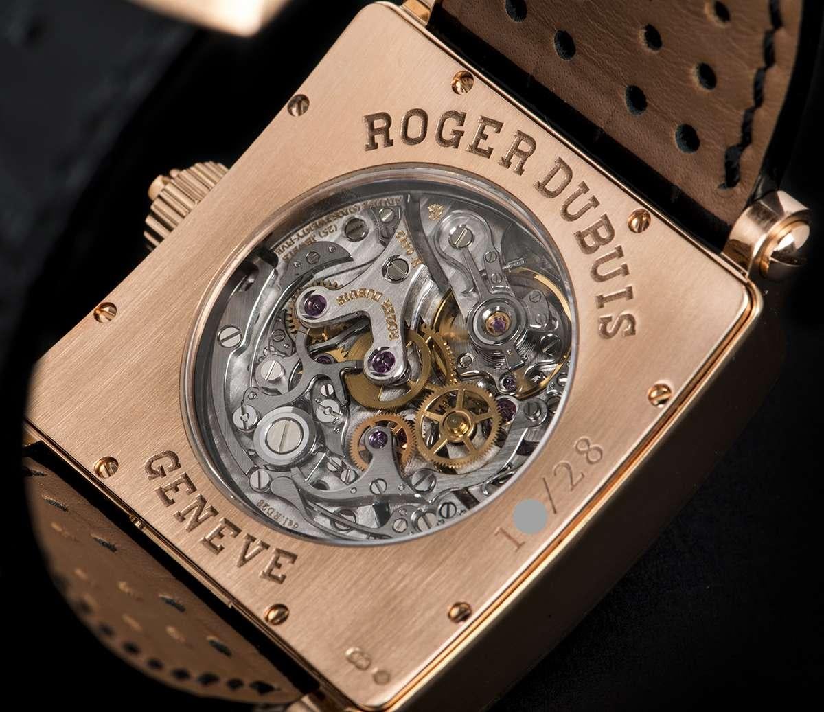 Round Cut Roger Dubuis Limited Edition Golden Square 18 Karat Gold Mother of Pearl Dial
