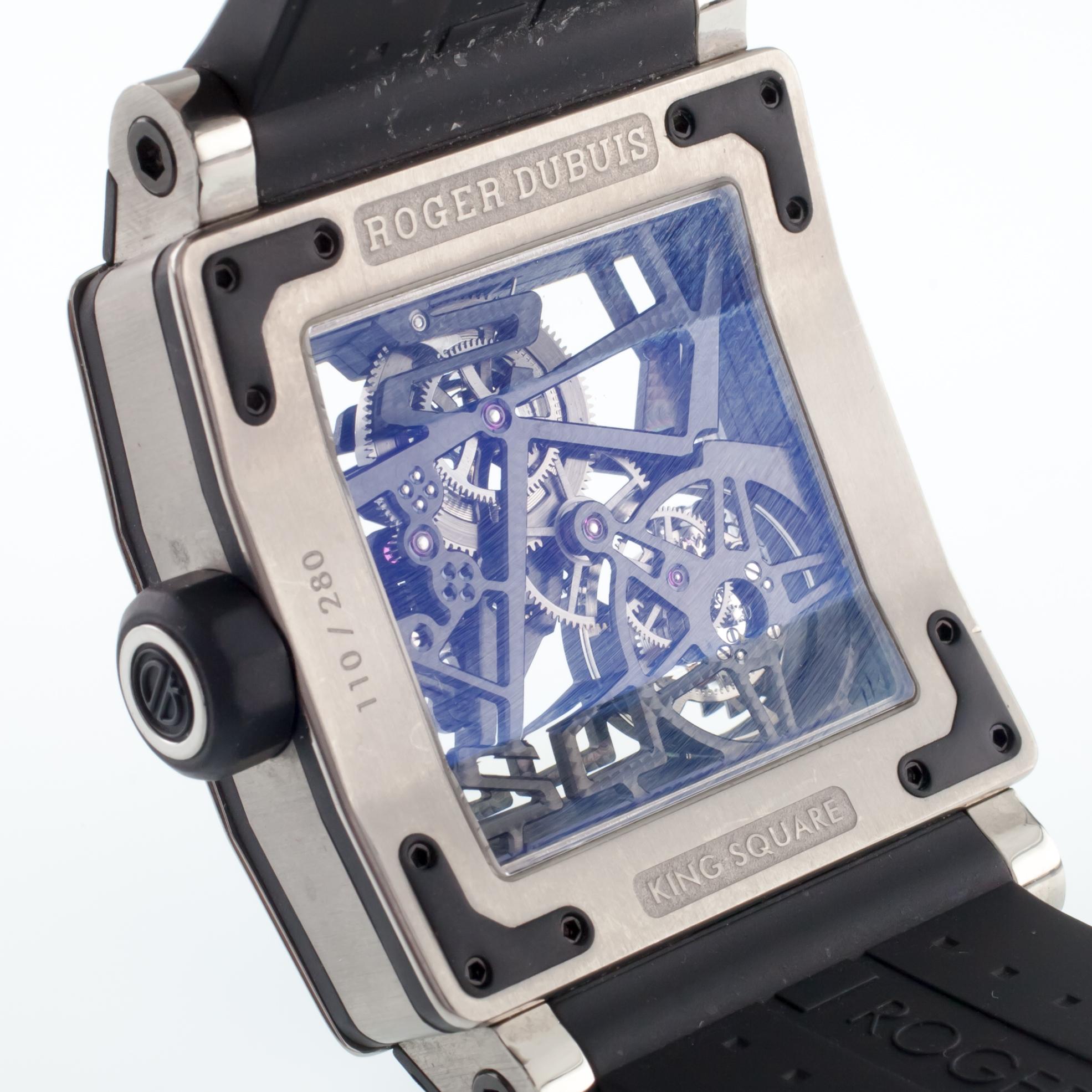 Roger Dubuis Titanium King Square Tourbillon Watch Limited Edition of 280 In Good Condition For Sale In Sherman Oaks, CA