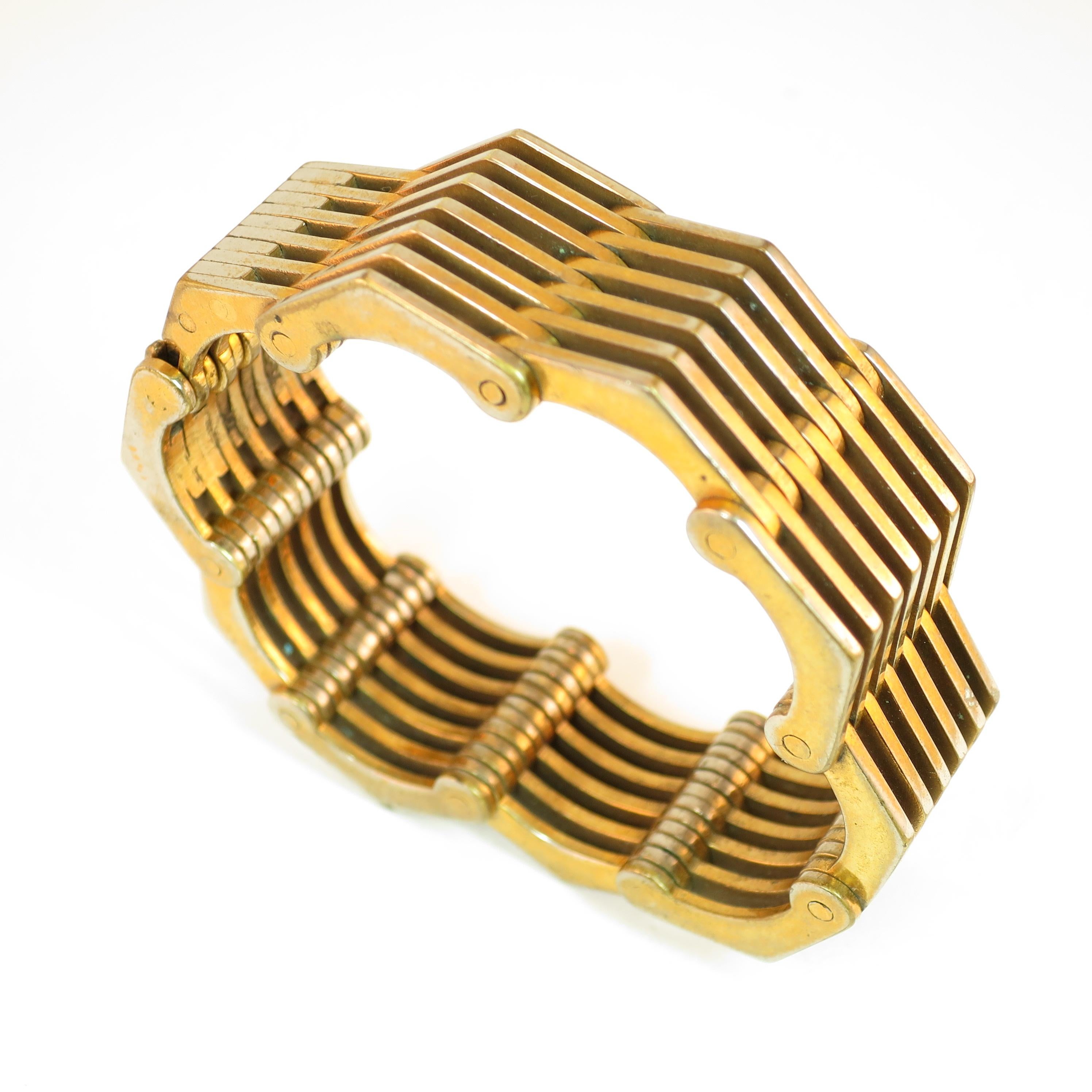 Roger Edet Paris Modernist Architectural Link Bracelet 1940s For Sale ...