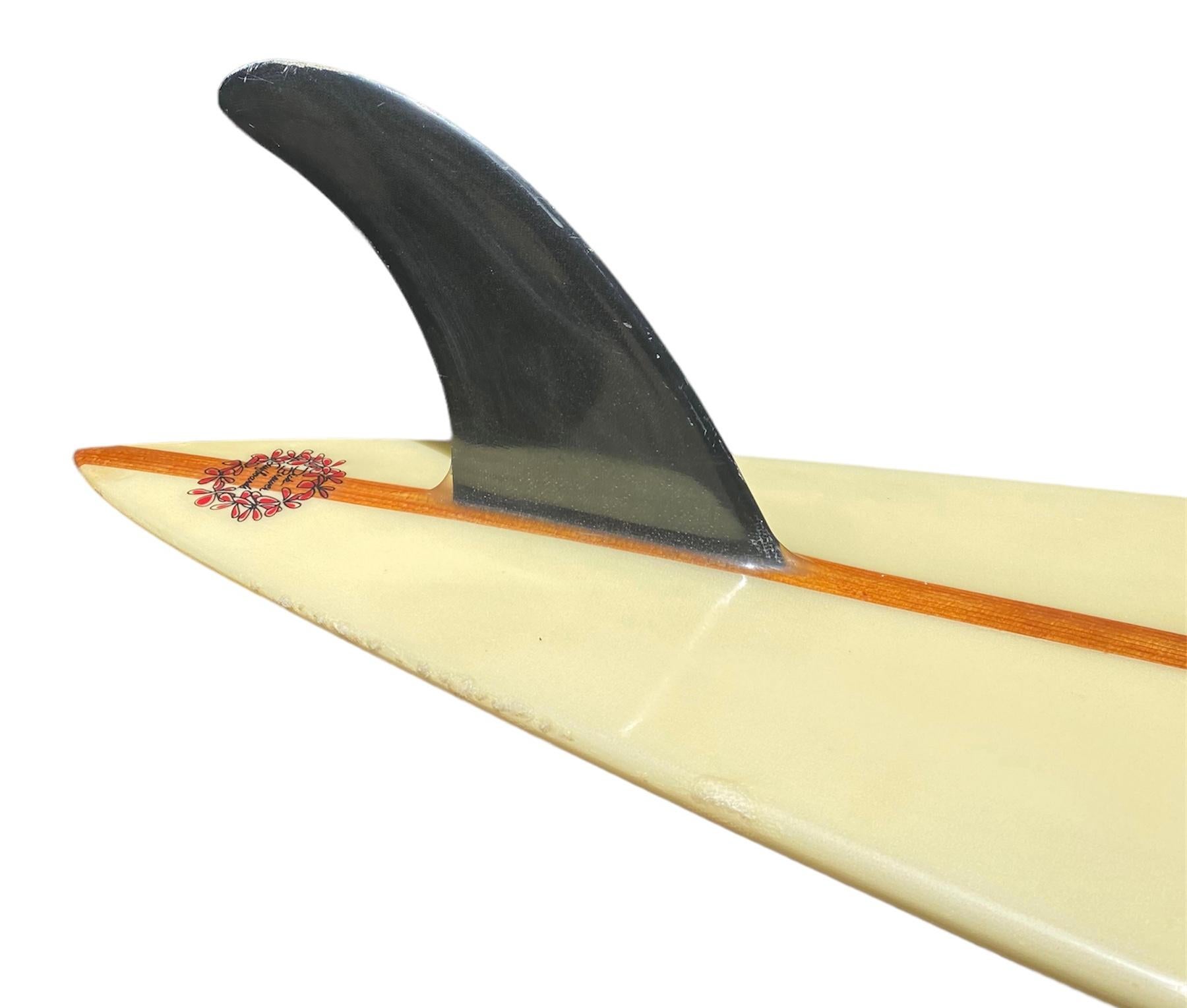 American Roger Erickson’s personal Brewer Team Rider Big Wave Surfboard by Owl Chapman For Sale