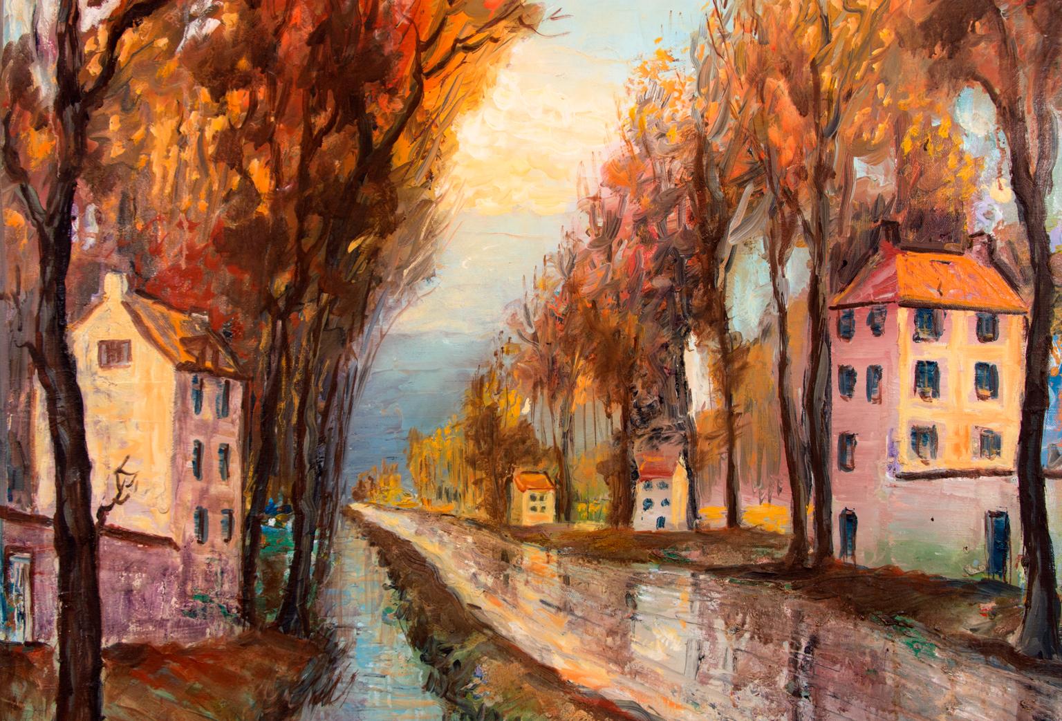 Untitled Landscape, an original oil on canvas by Roger Etienne, is a piece for the true collector. Etienne's brush strokes evoke vivid memories of a French countryside with a fantastic landscape full of color. Both Etienne's technical talent and his