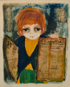 Little French Newsboy and Today's News von Roger Etienne