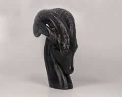 Roger Favin Keramik Art Deco Widderkopf aus Keramik