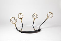 Roger Feraud Espejo de pared y perchero de diseño del siglo XX "astrolabio" c.1960