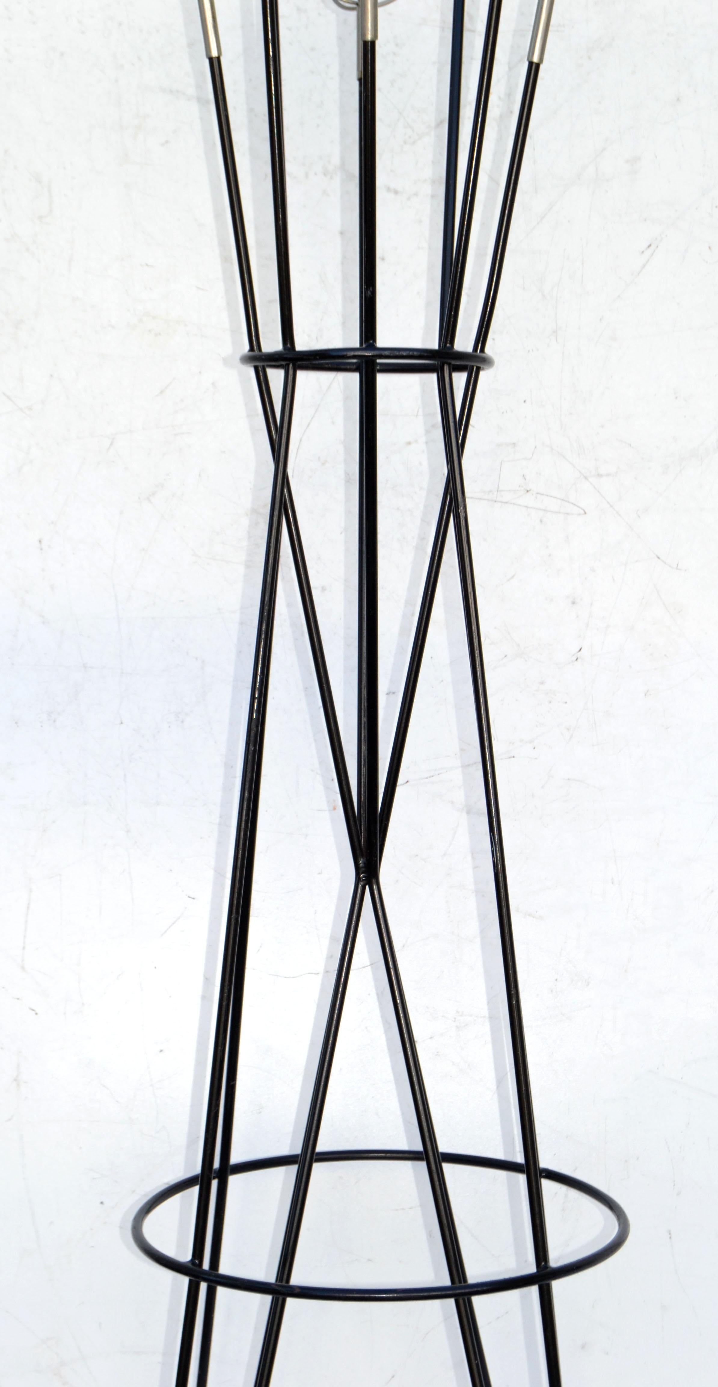 Roger Feraud French Mid-Century Modern Iron & Nickel Coat Hat Rack Space Age For Sale 4