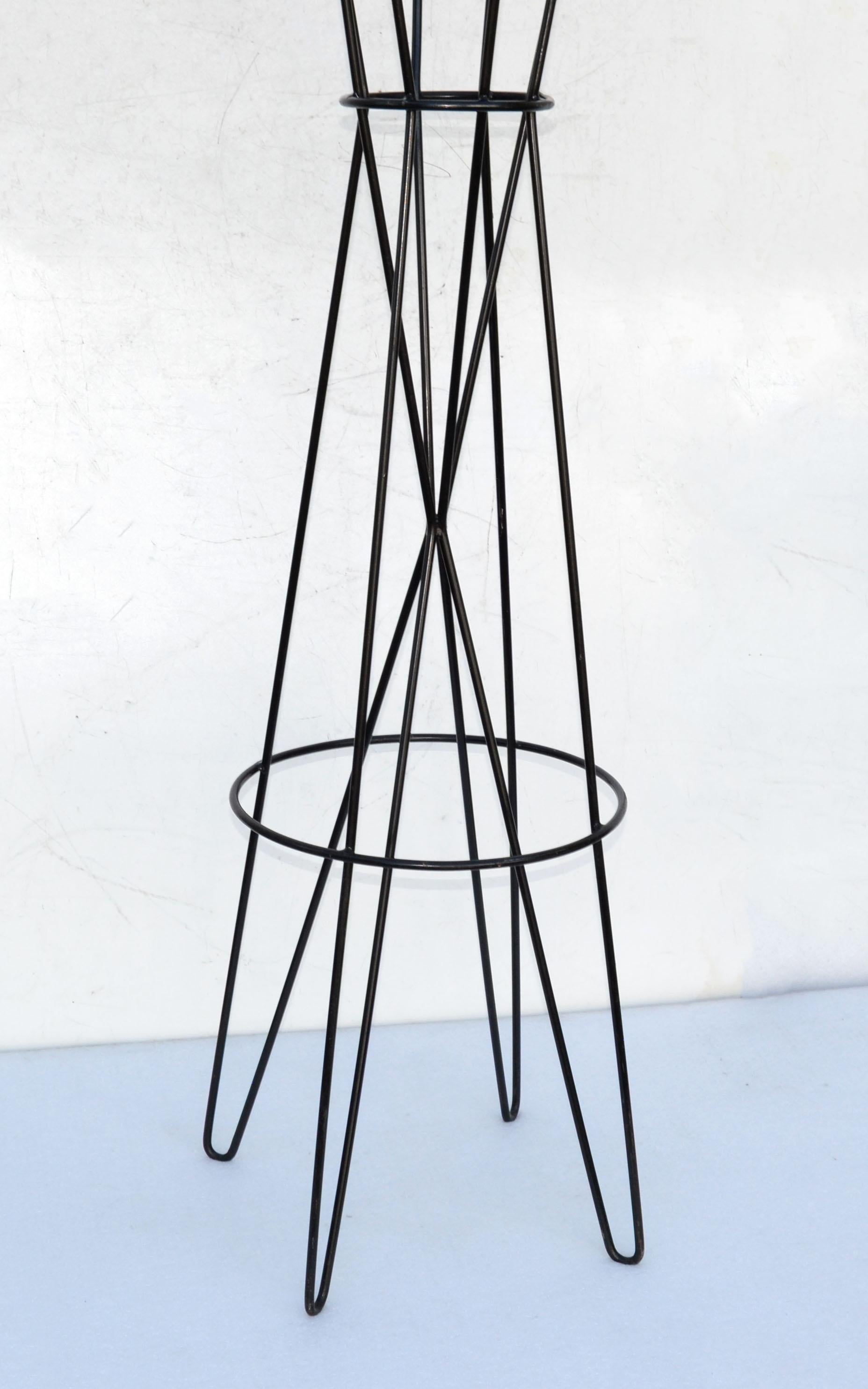 Roger Feraud French Mid-Century Modern Iron & Nickel Coat Hat Rack Space Age For Sale 4
