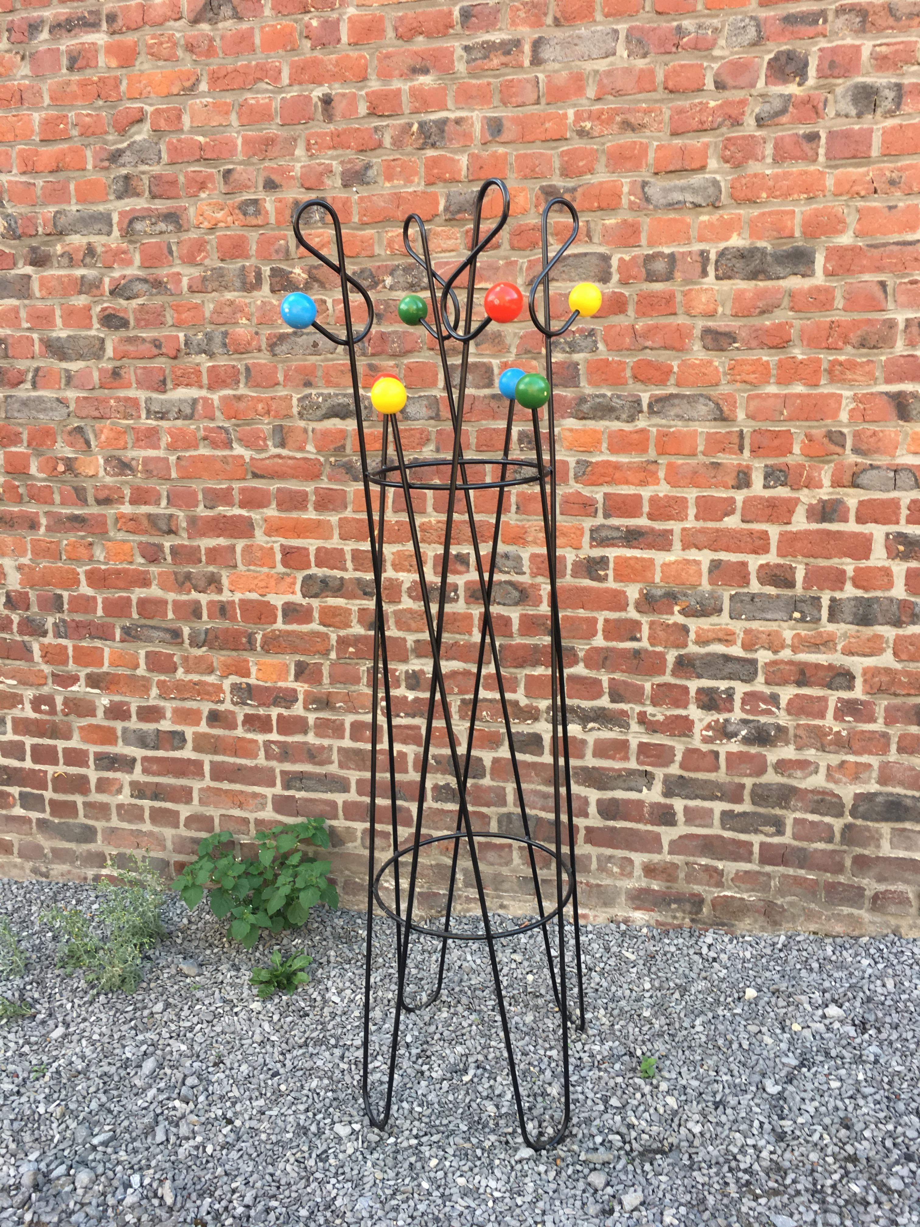 Mid-Century Modern Roger Ferraud 'Cle de Sol' Coat Stand / France, circa 1950-1960 For Sale