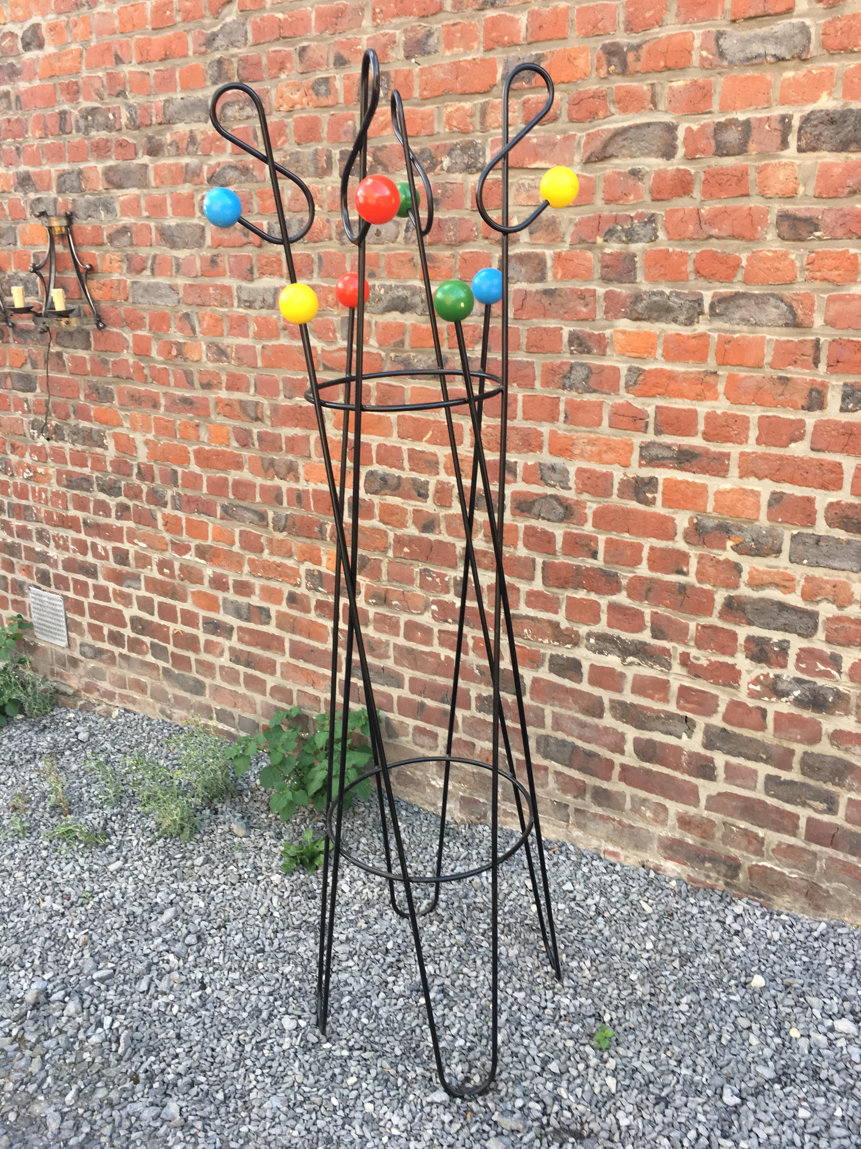 Roger Ferraud 'Cle de Sol' Coat Stand / France, circa 1950-1960 In Good Condition For Sale In Saint-Ouen, FR