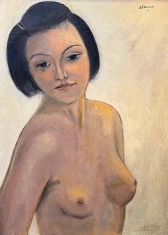Retrato desnudo de Roger Ferrero - Óleo sobre lienzo - 56x42 cm