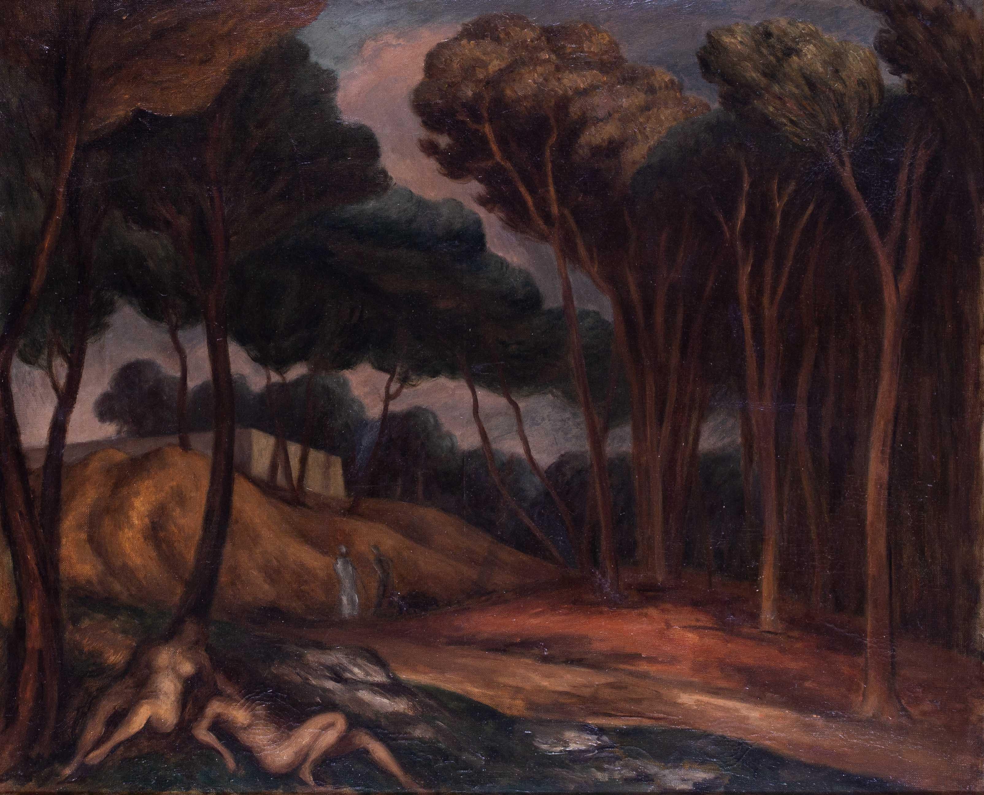 Roger Fry original landscape oil painting, with provenance, 'Sous Bois', British For Sale 1