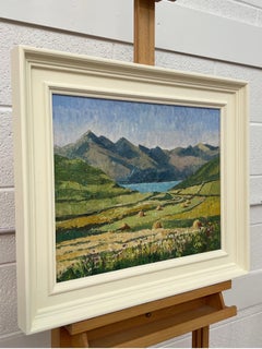 Vintage Oil Painting of the Cullin Hills on Isle of Skye in Scottish Highlands