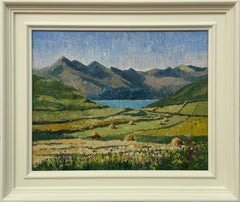 Vintage Oil Painting of the Cullin Hills on Isle of Skye in Scottish Highlands