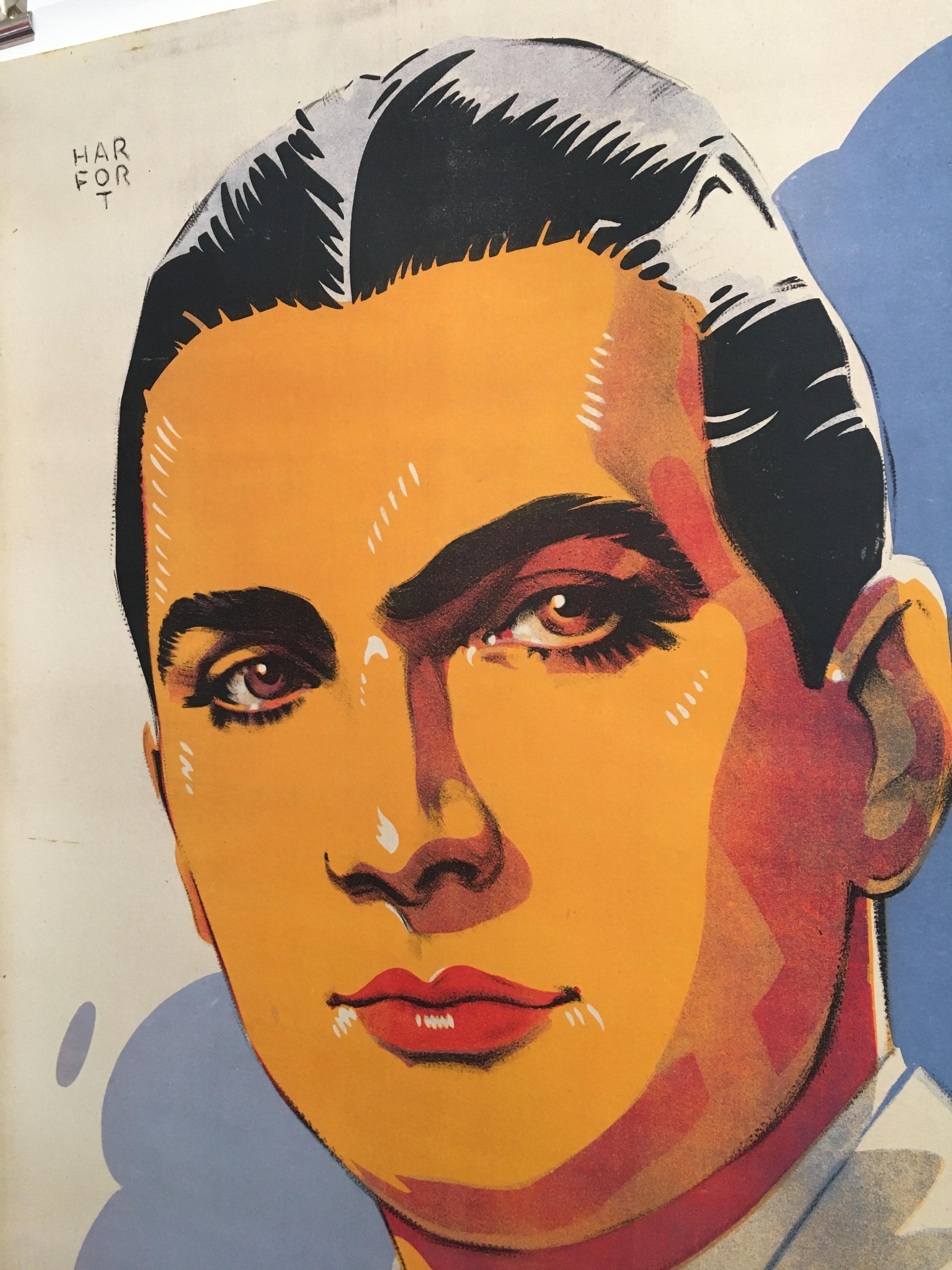 Art déco Roger Gerle, affiche française originale d'époque par Hartford, 1940 en vente