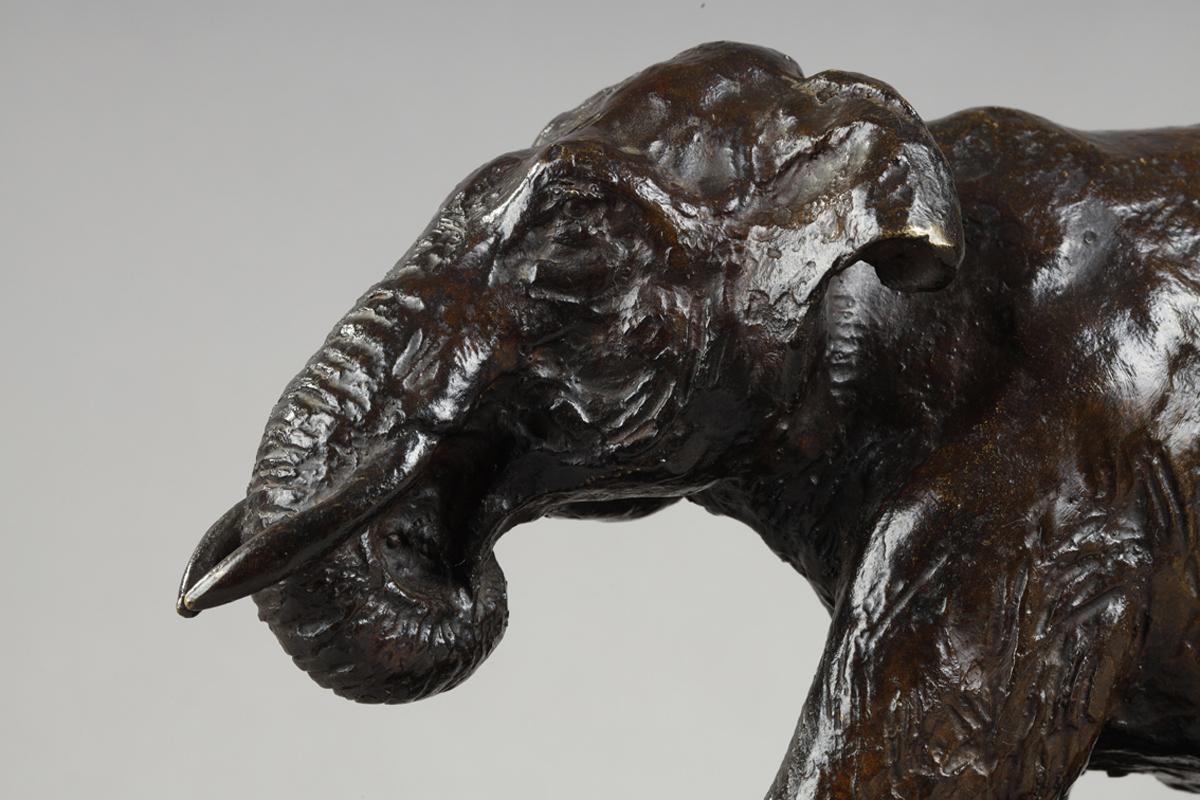 Elephant running with coiled trunk For Sale 1