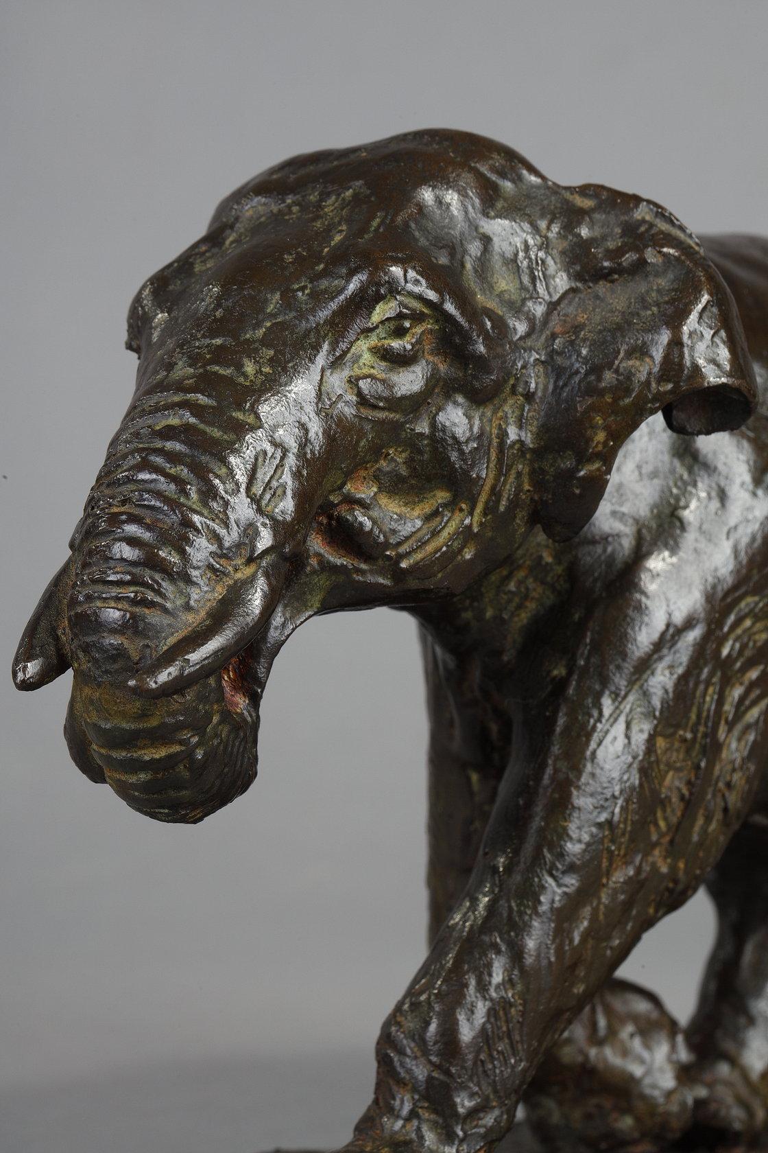 Elephant running with coiled trunk For Sale 1