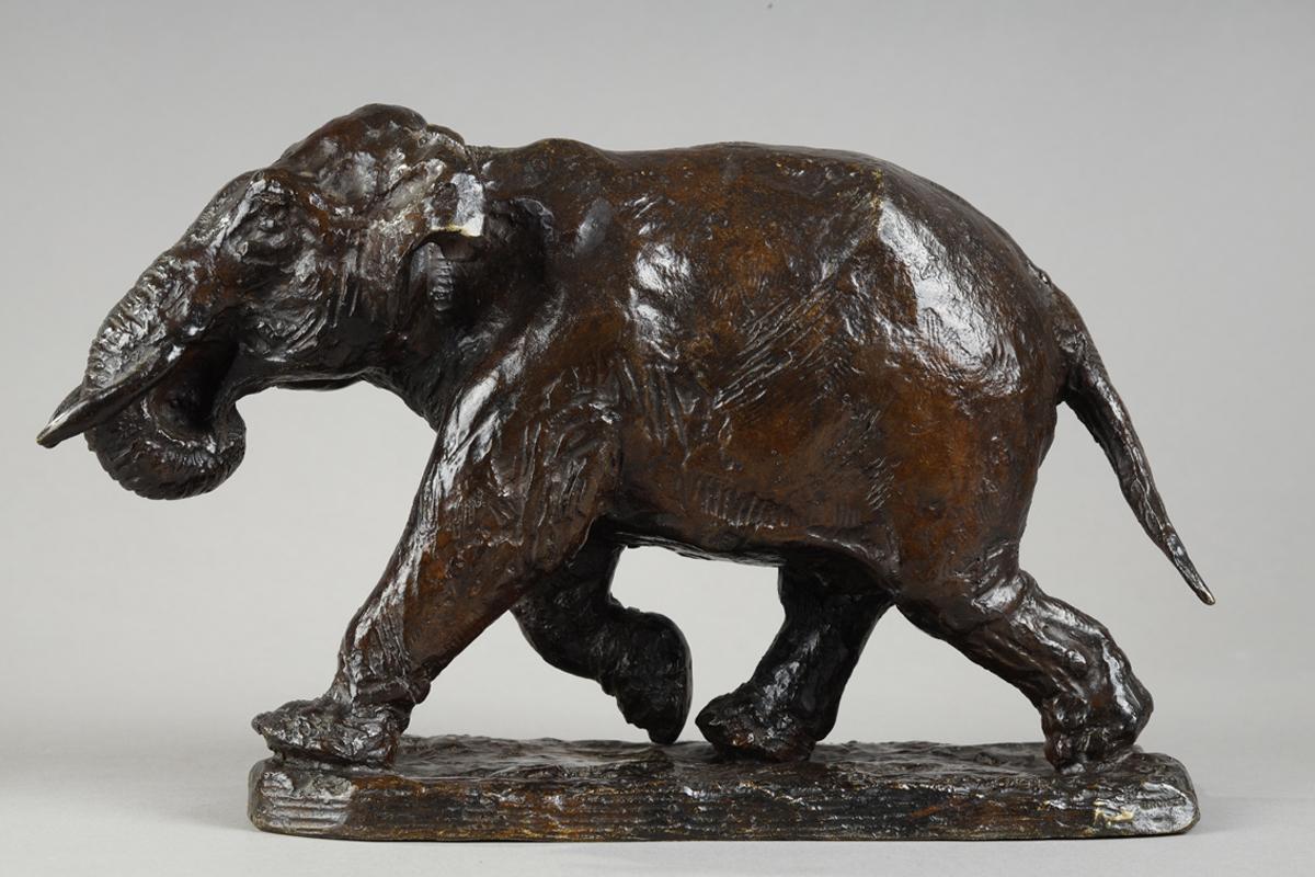 Elephant running with coiled trunk For Sale 2