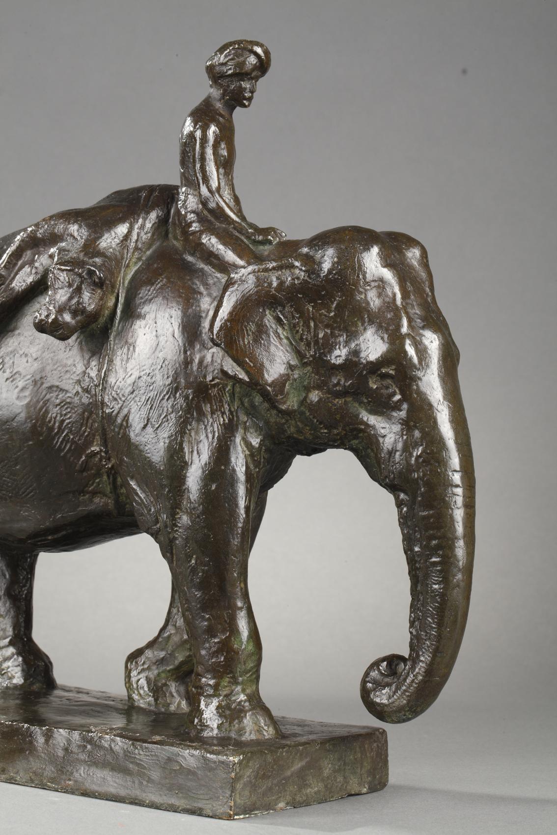 Rückkehr von der Tigersuche – Sculpture von Roger Godchaux
