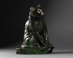 Roger Godchaux, Lionne Aux Aguets, Bronze, Fonte Susse, Vers 1930
