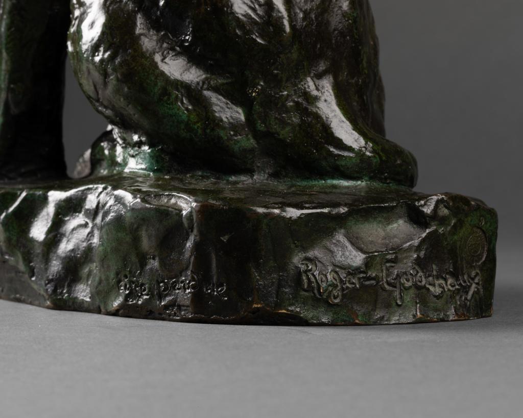 Roger Godchaux, Lionne Aux Aguets, Bronze, Fonte Susse, Vers 1930 1
