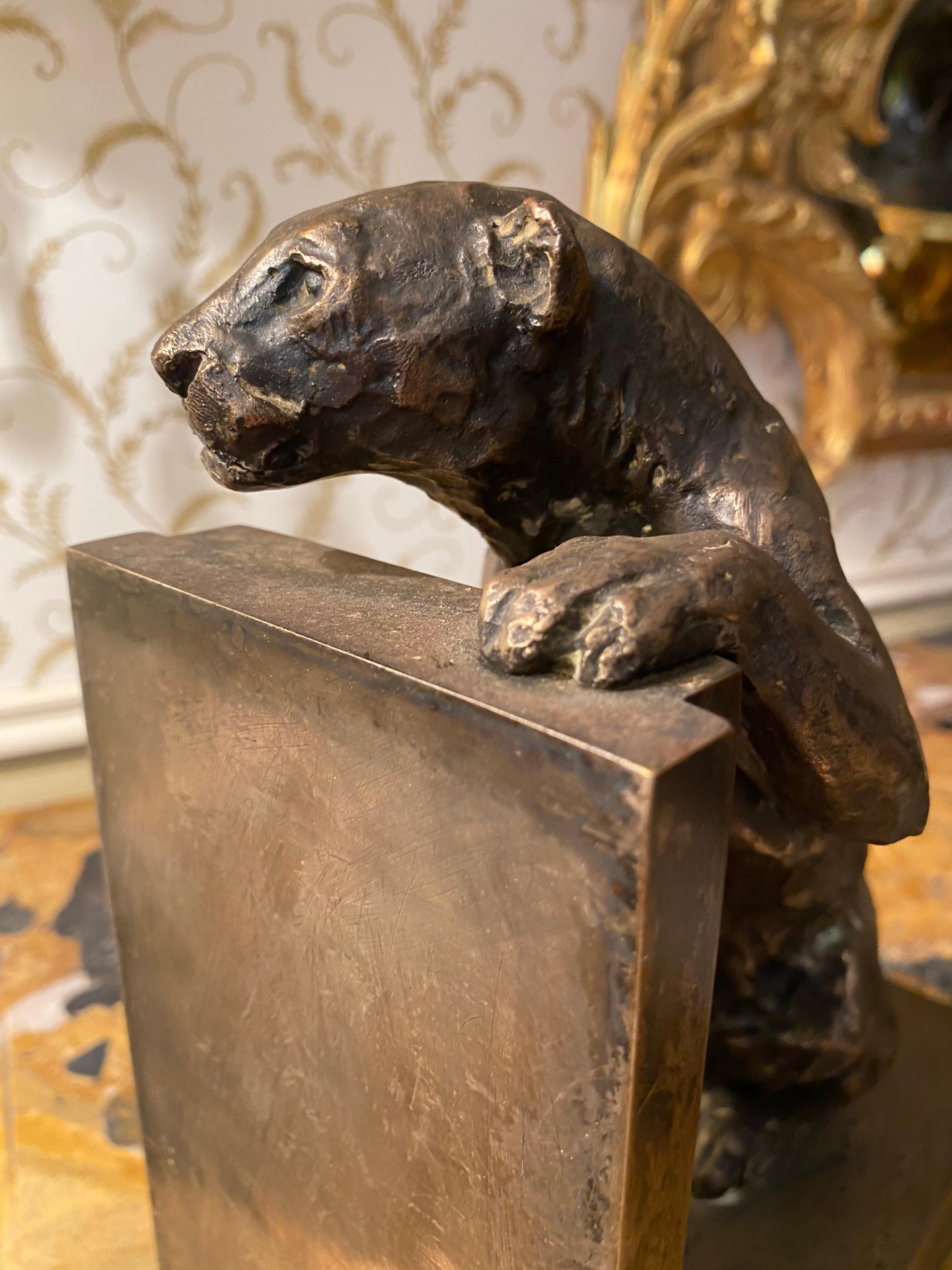 Roger Godchaux & Susse Frères, Pair of Silvered Bronze Bookends 