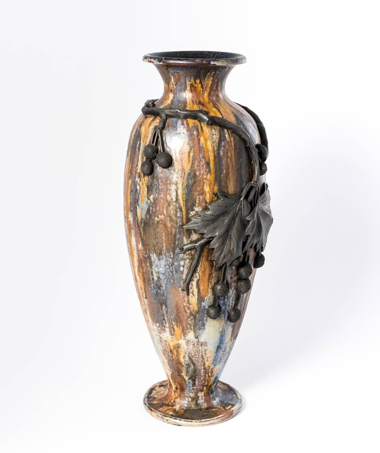 Roger Guerin Art Nouveau Belgium Vase, circa 1890 For Sale 1