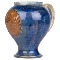 Jarra con cresta de cerámica Art Déco belga Roger Guérin