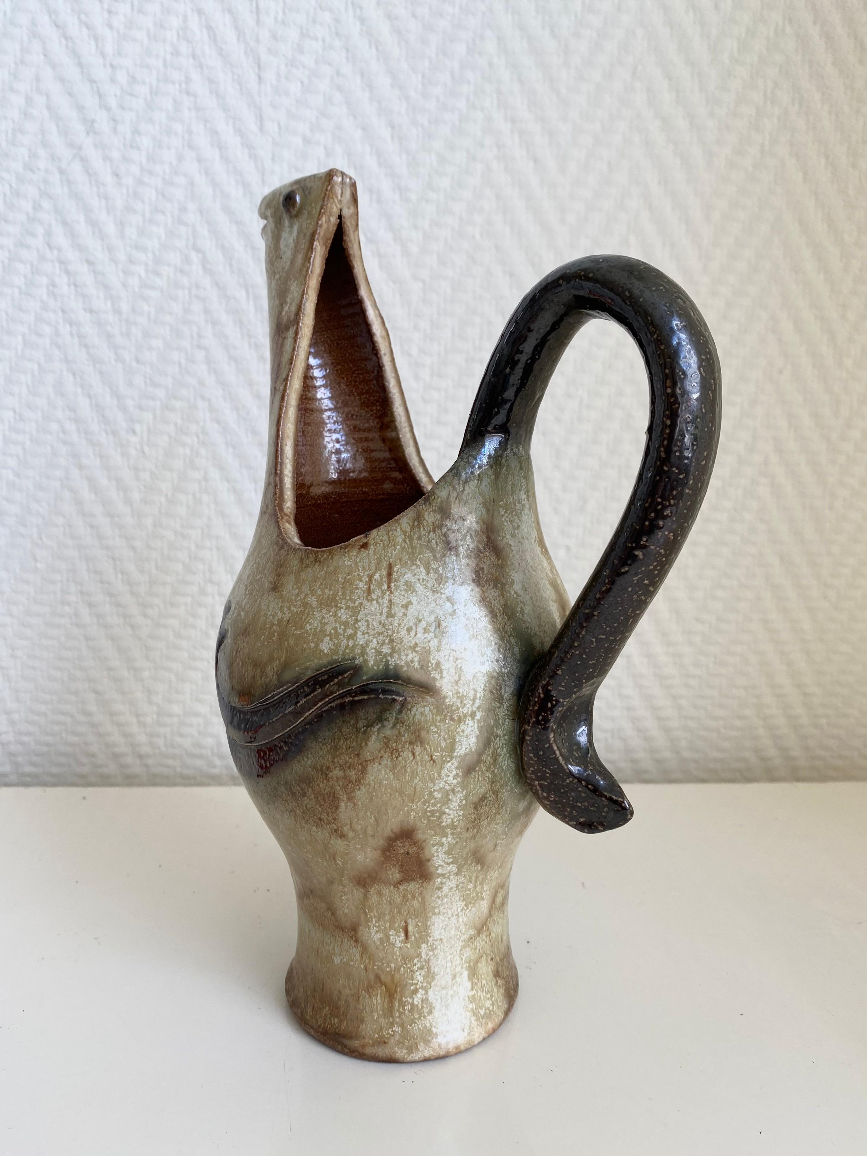 Belgian Roger Guérin, Exceptional Hand Crafted Decanter or Vase, Ca. 1930 For Sale