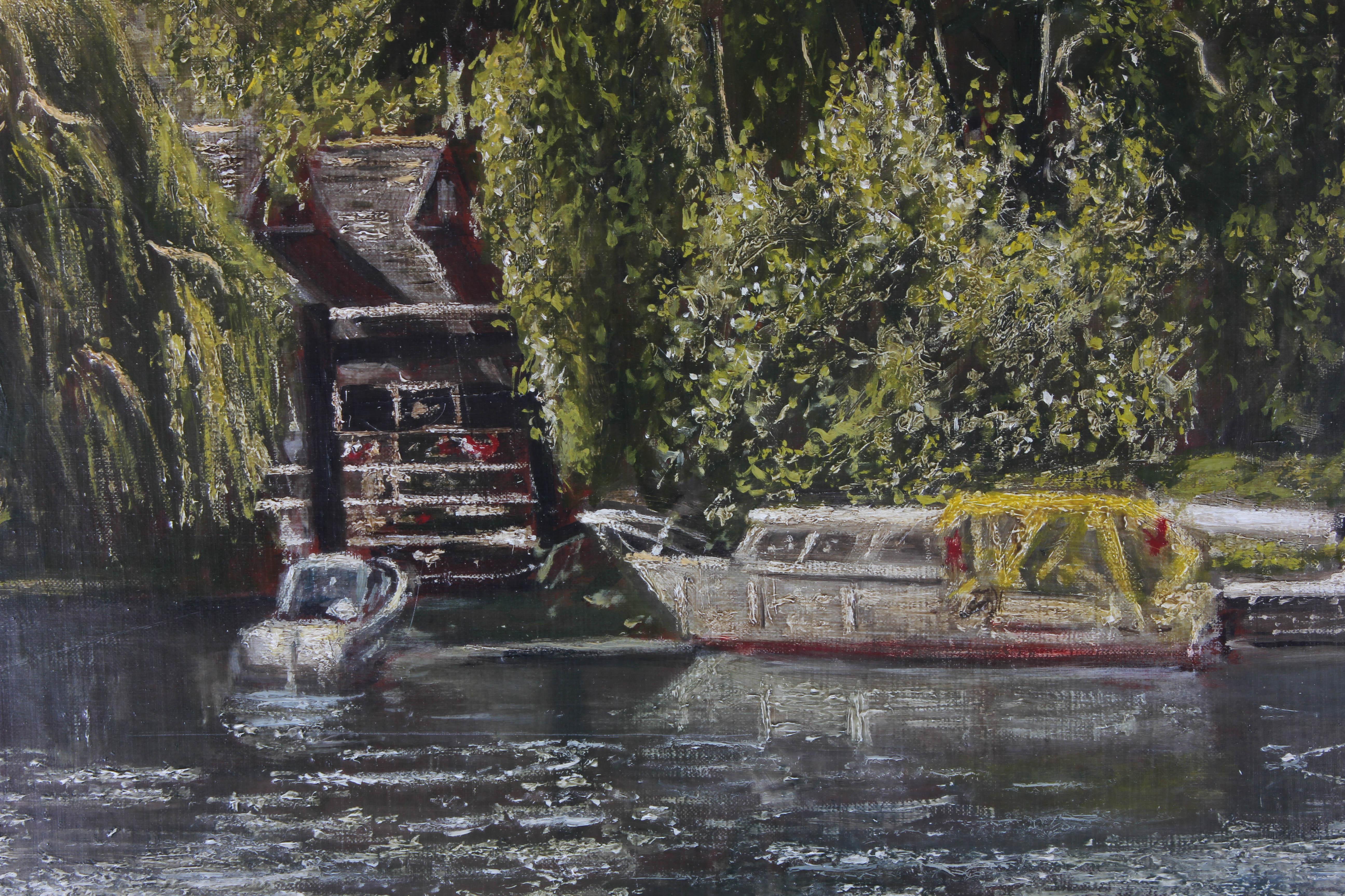 Roger Hearn - 1993 Oil, Harlow Mill Lock For Sale 4