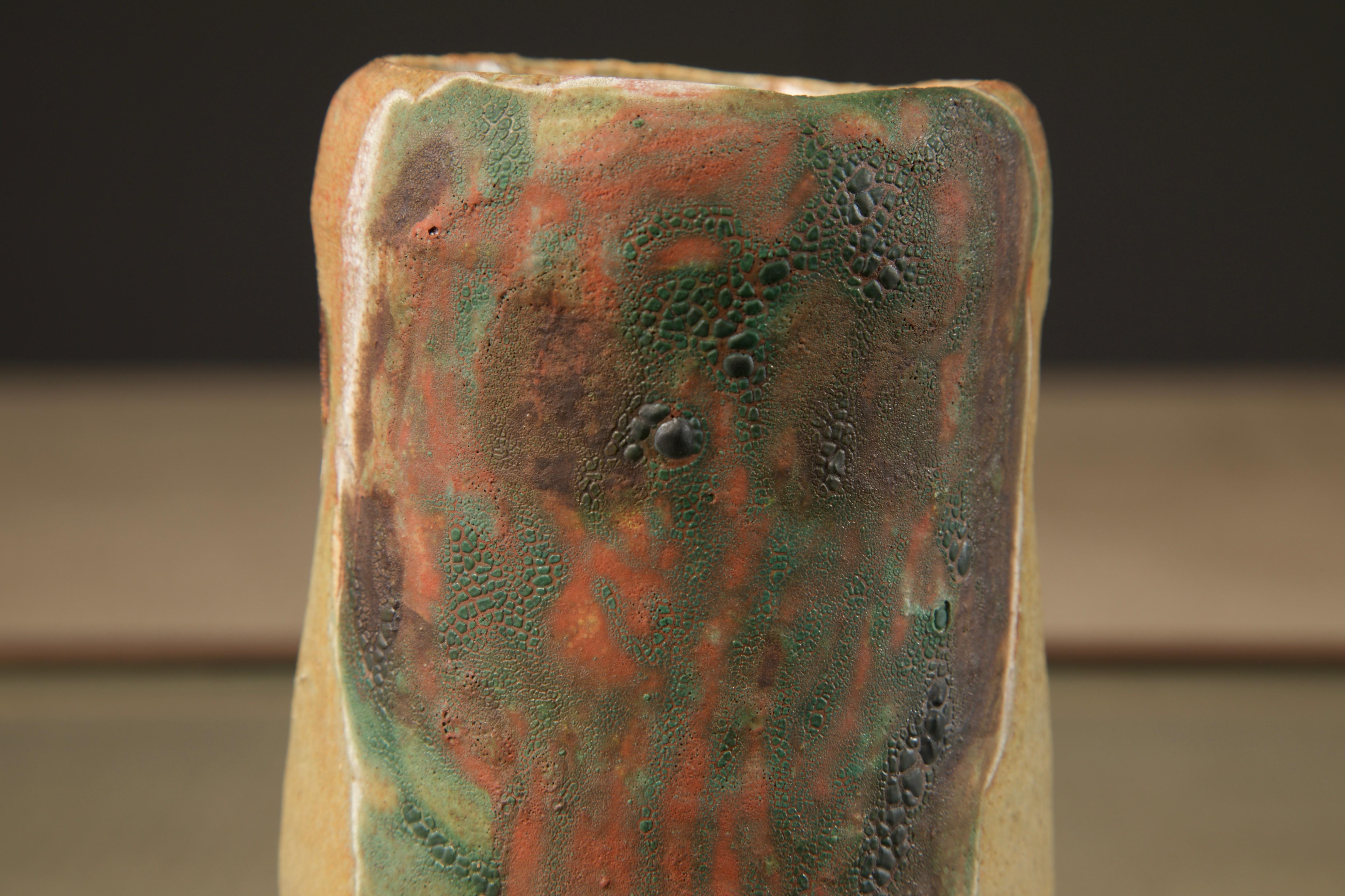 Roger Herman Ceramic Vessel, Signed and Dated 3
