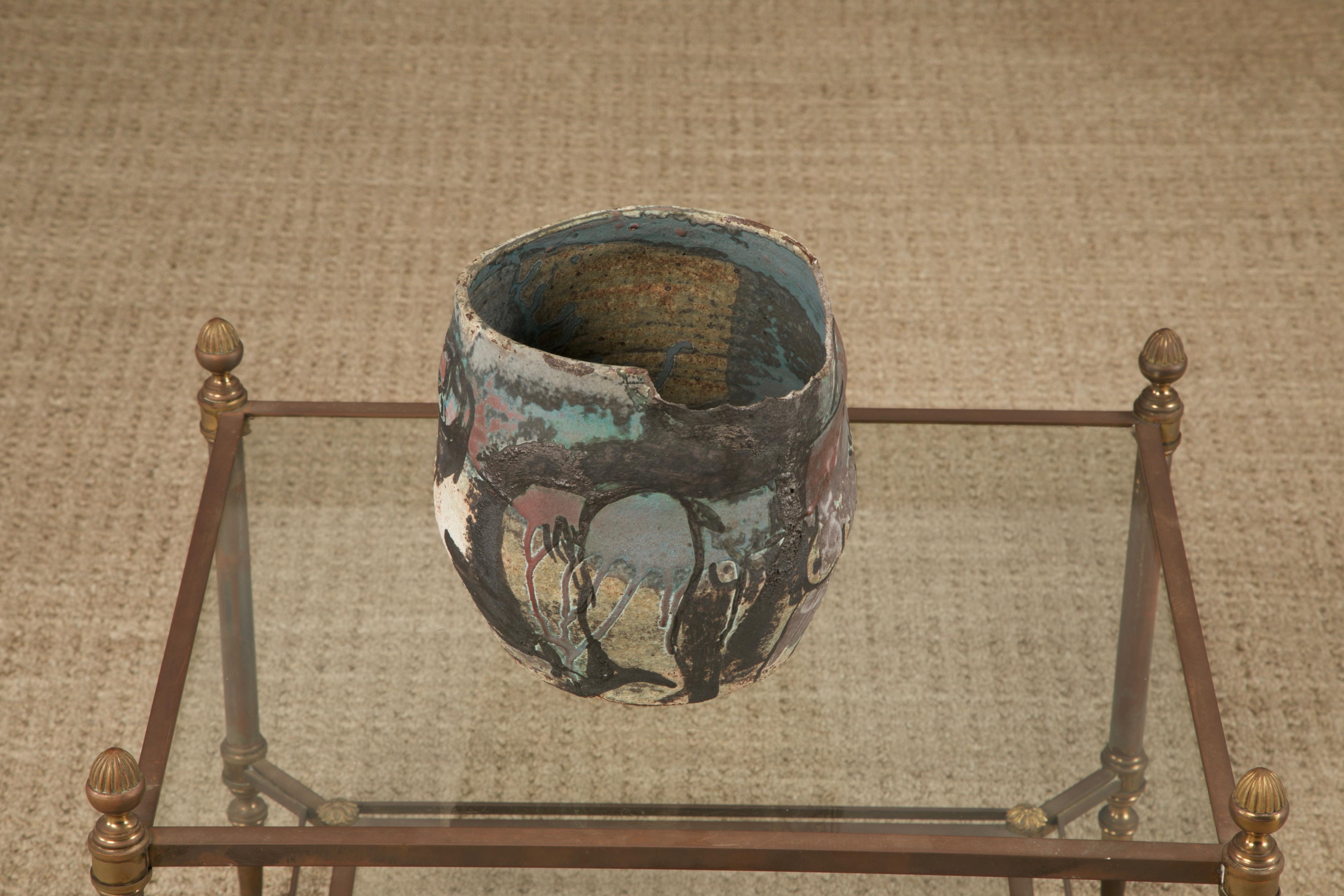 Roger Herman Vaso erotico in ceramica con bordo decostruito, firmato e datato 97'. in vendita 2