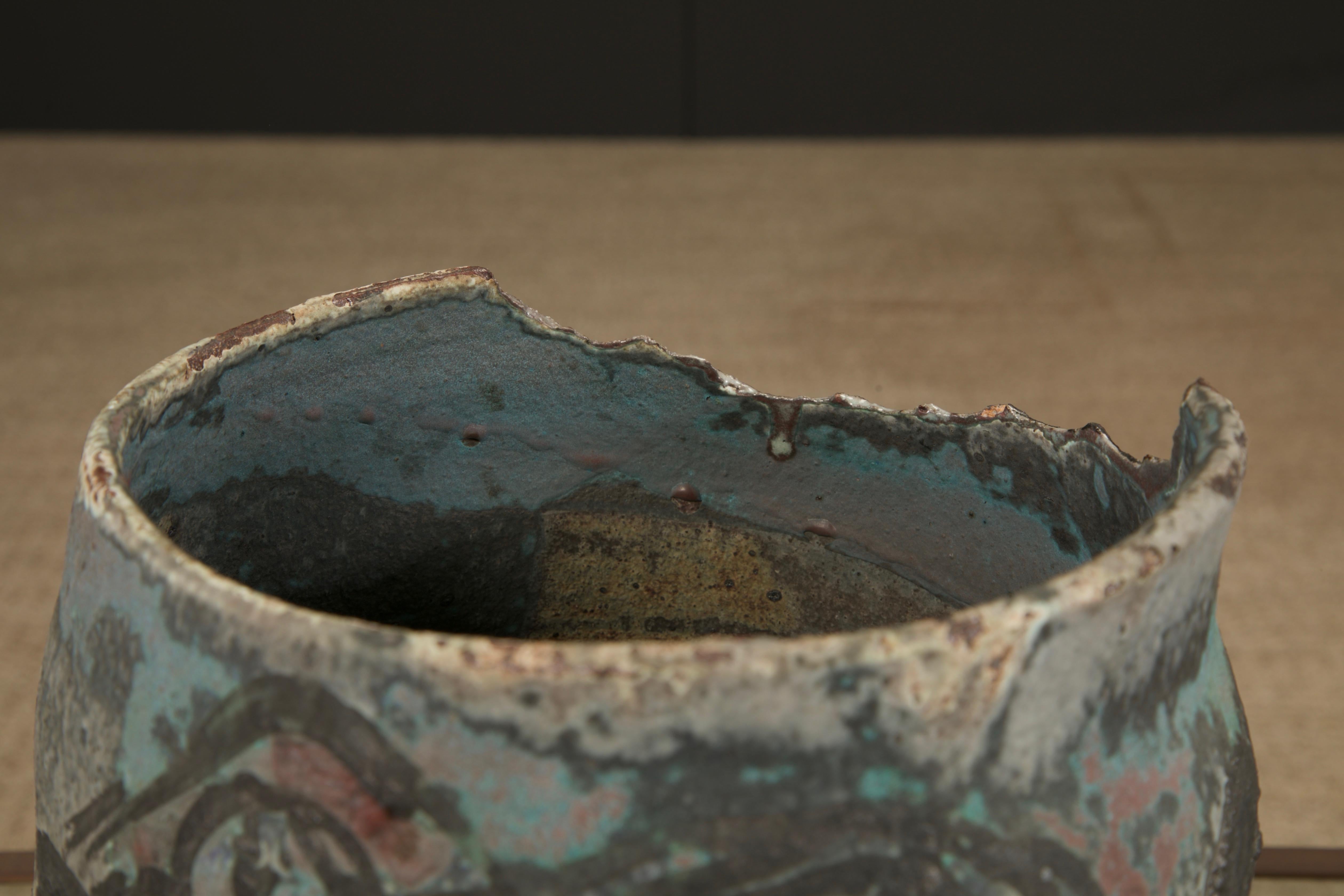 Roger Herman Vaso erotico in ceramica con bordo decostruito, firmato e datato 97'. in vendita 4